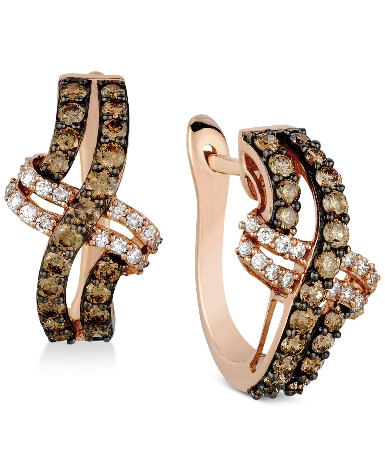 Lyst Macy's Le Vian Diamond Weavestyle Hingeback Earrings (11/4 Ct