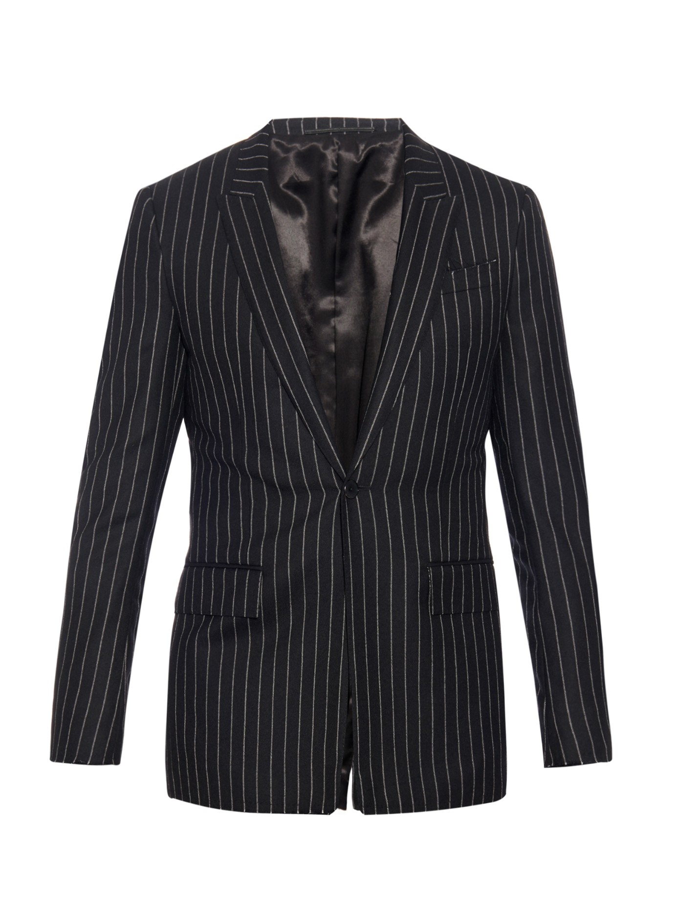 Lyst - Givenchy Raw-edge Pinstripe Wool Blazer in Black for Men