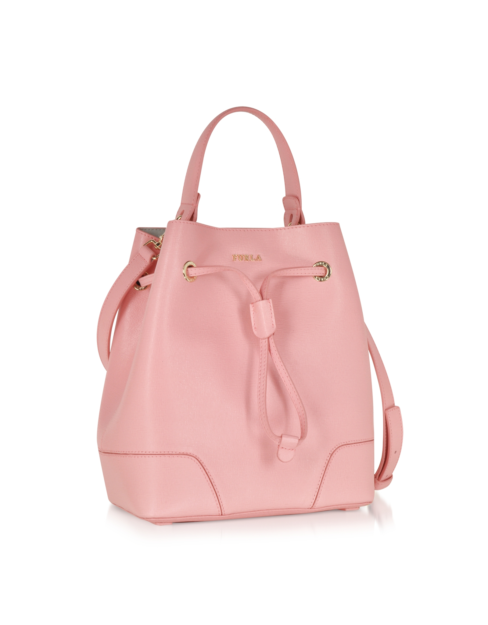 Furla Stacy Winter Rose Leather Small Bucket Bag in Pink | Lyst