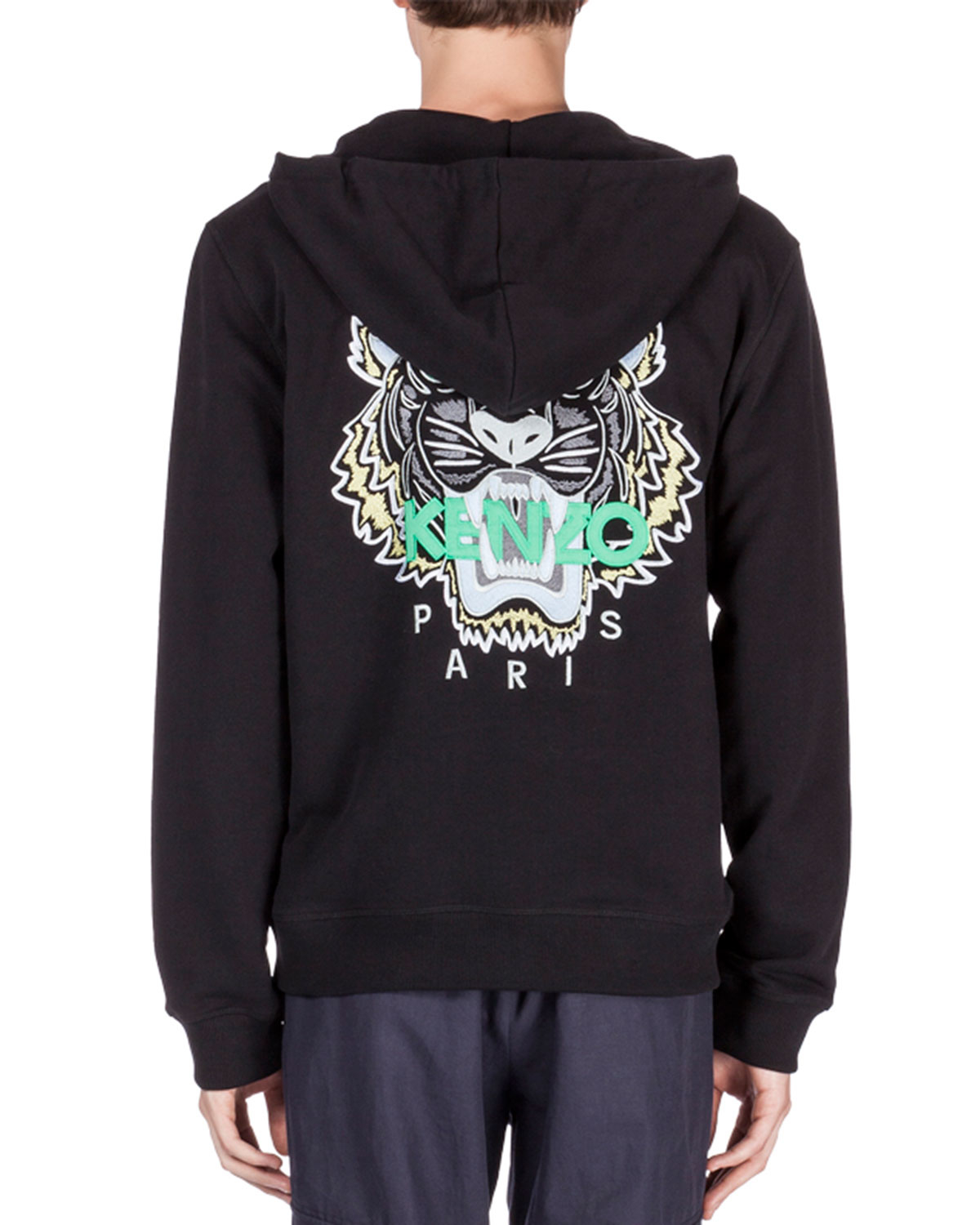 Lyst - Kenzo Zip-up Hoodie With Embroidered Tiger Icon in Black for Men