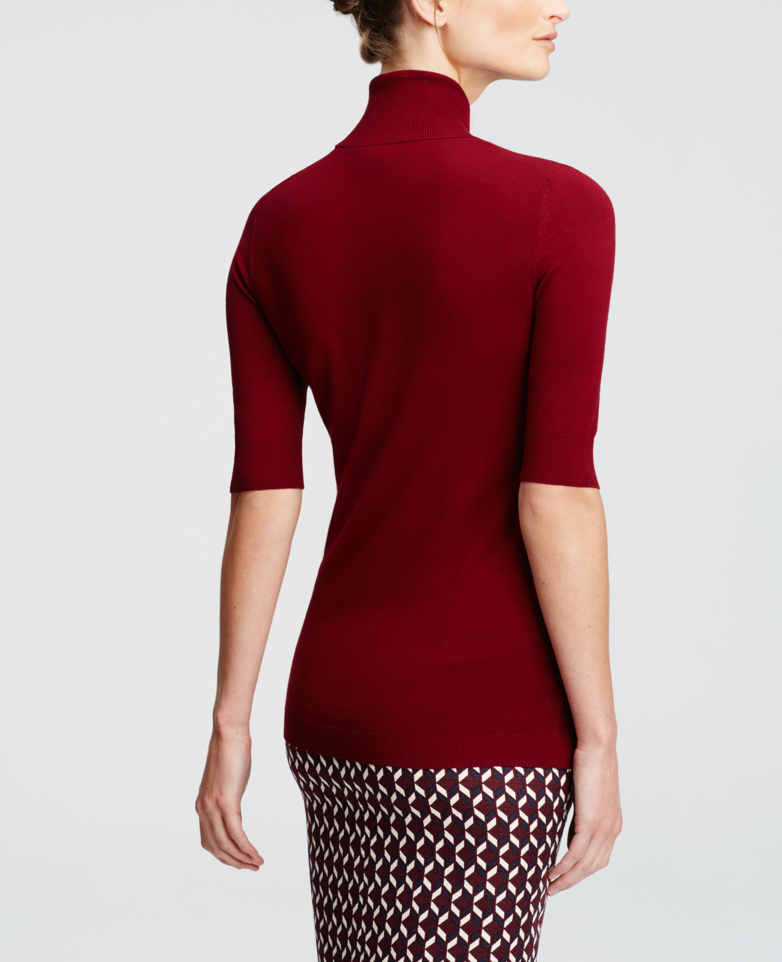 Lyst - Ann Taylor Short Sleeve Turtleneck in Red