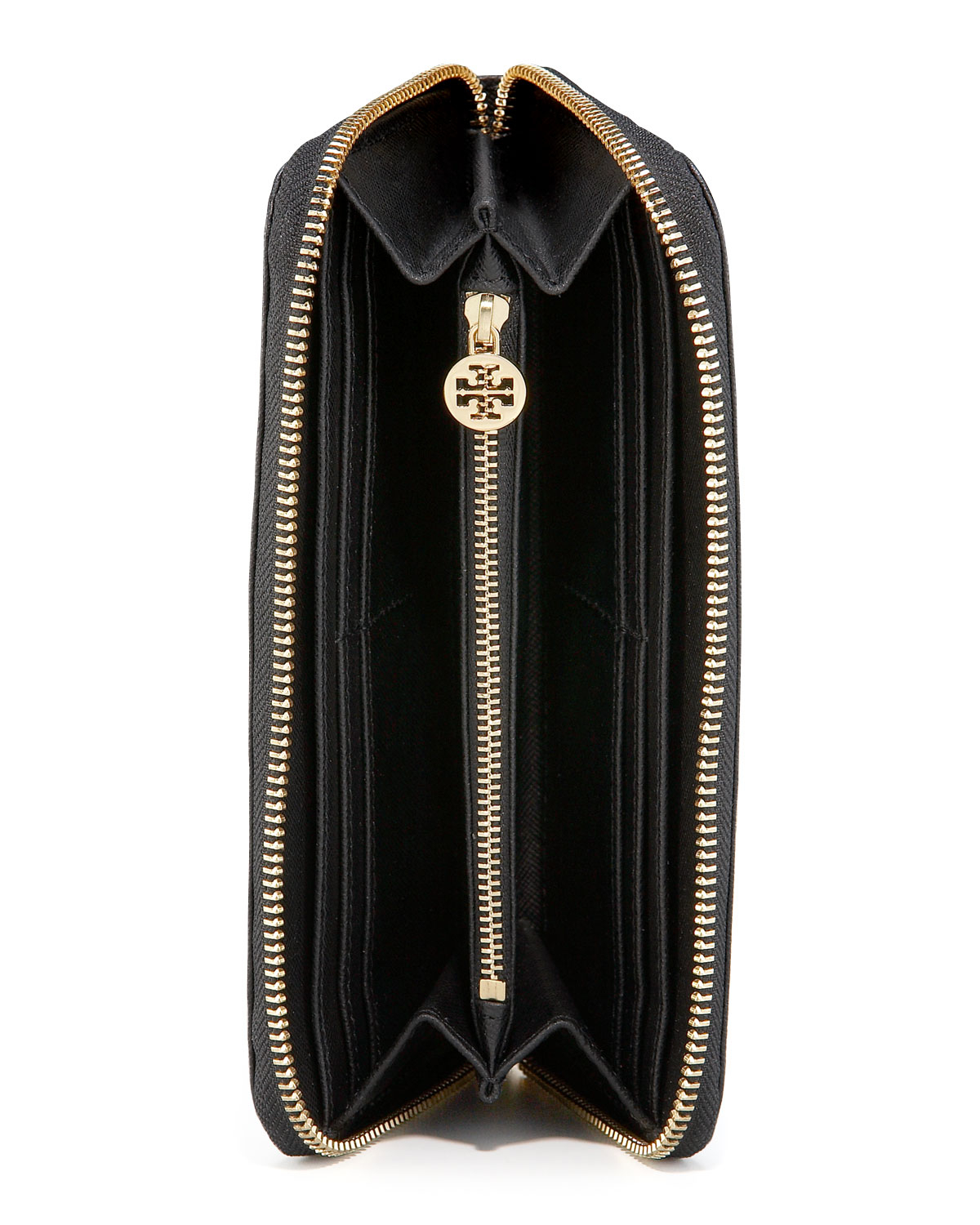 Lyst Tory Burch Continental Zip Wallet in Black