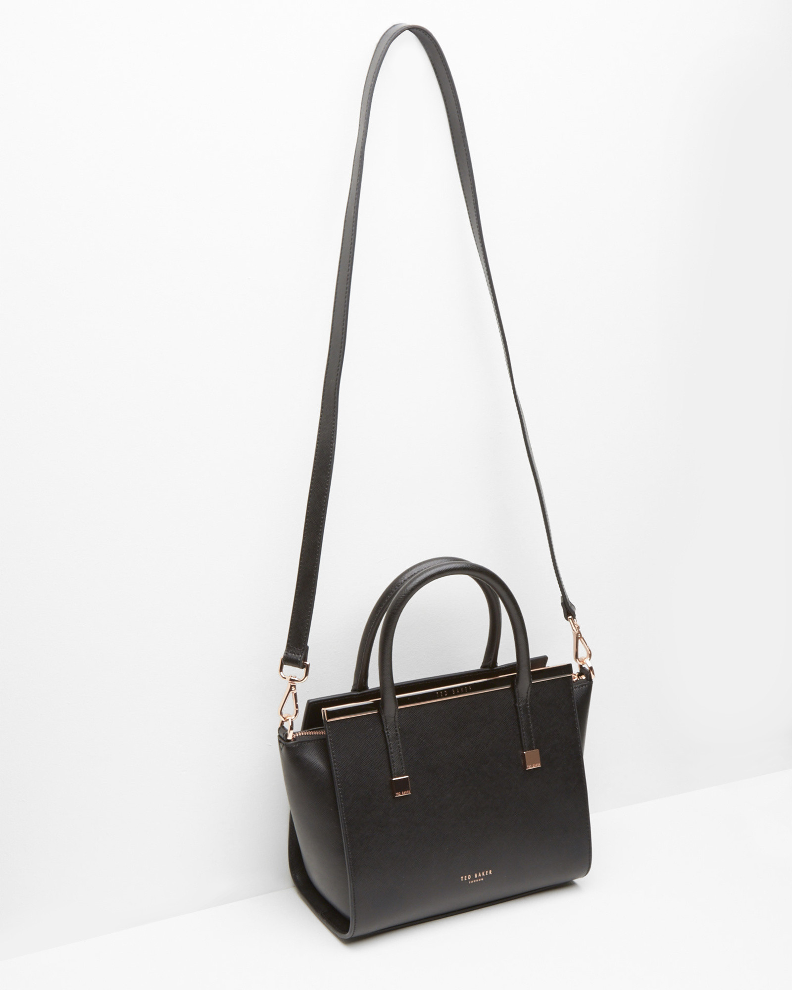 Lyst Ted Baker Crosshatch Leather Tote Bag In Black Gallery