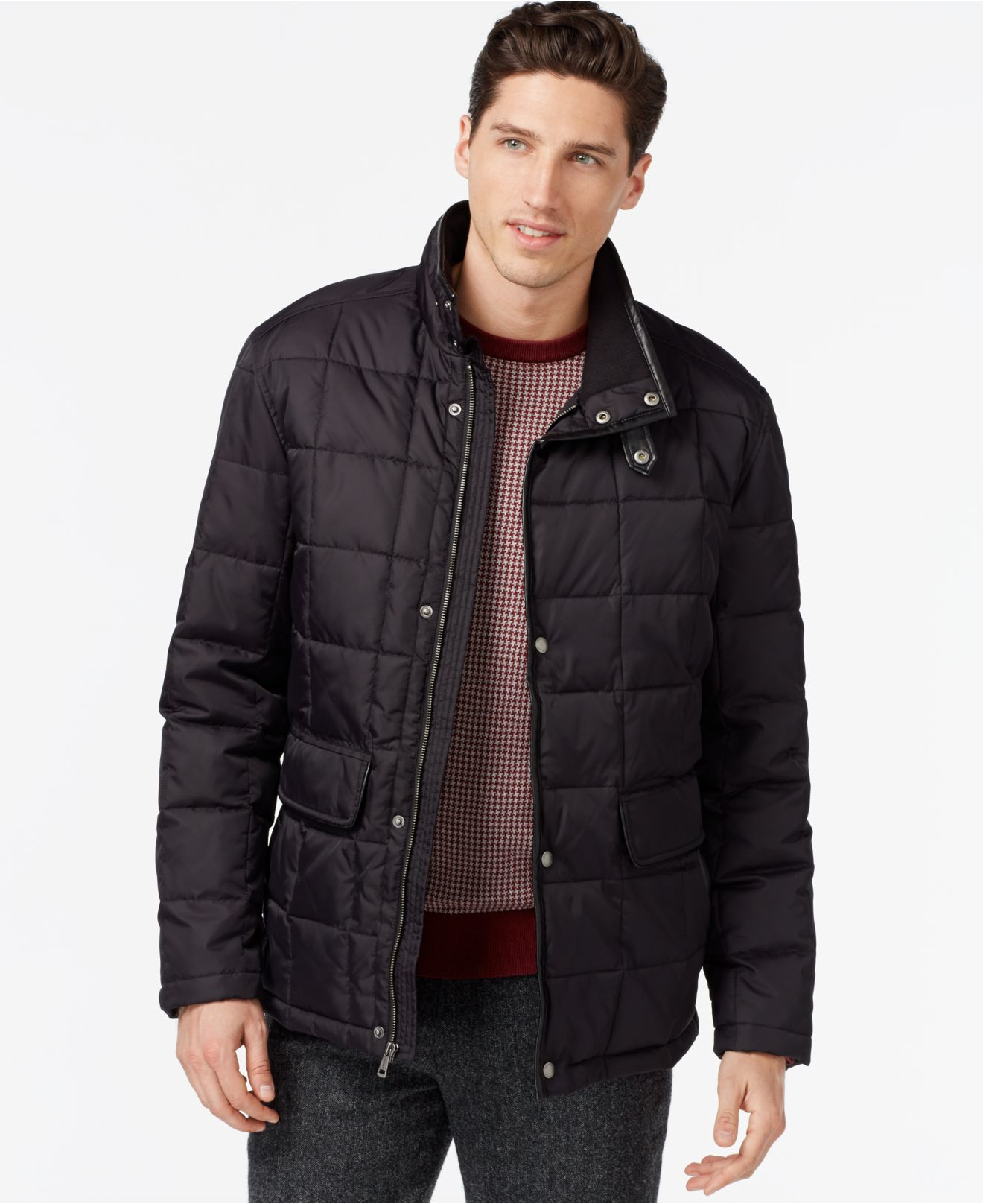 Cole haan Quilted Jacket in Black for Men | Lyst