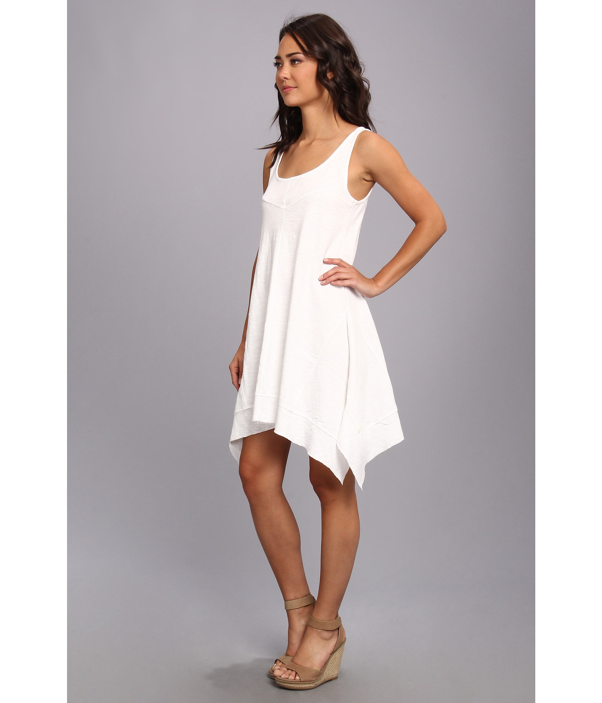 Lyst Dkny Handkerchief Tank Dress in White