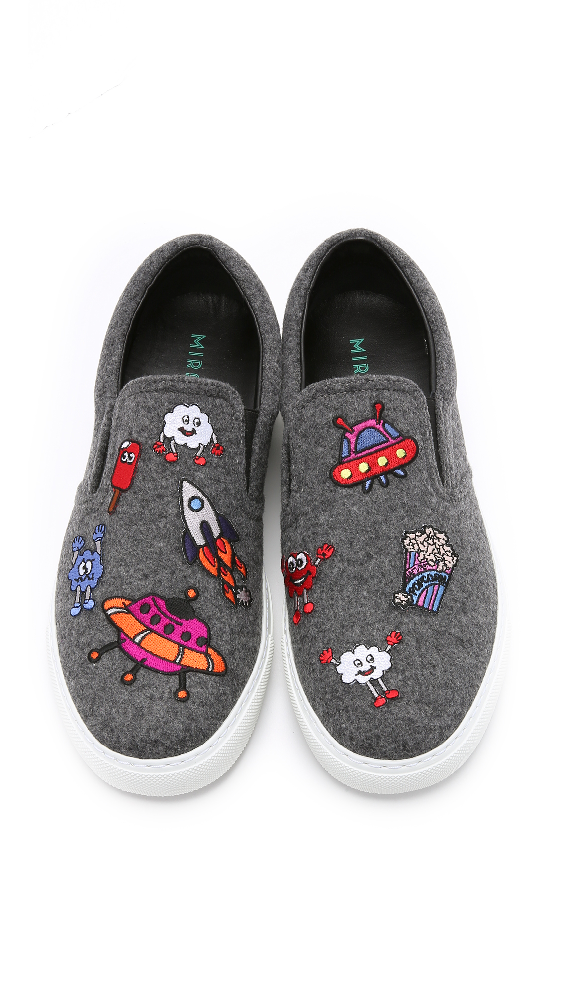 Lyst - Mira Mikati Allover Icons Patched Slip On Sneakers - Grey in Gray