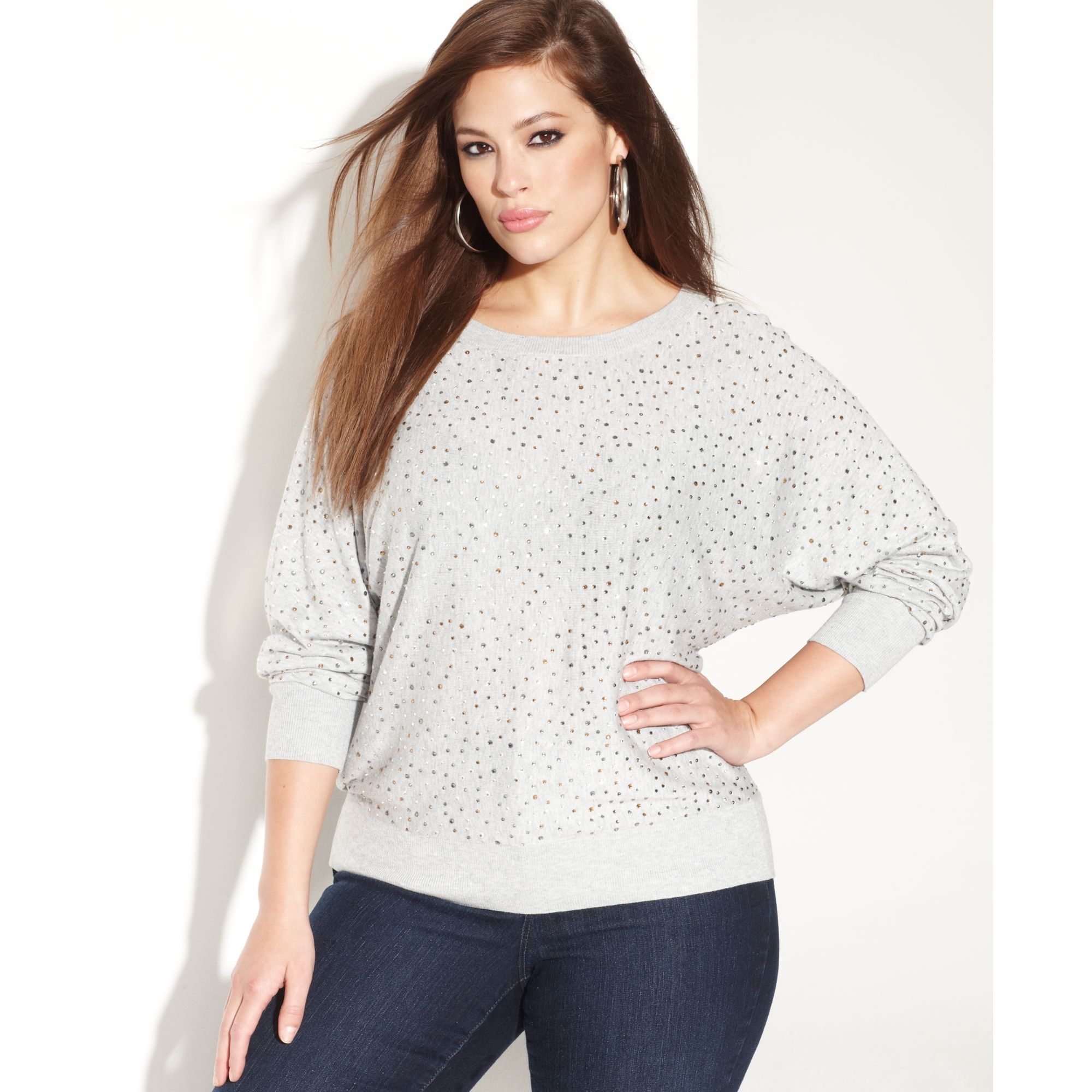 Inc international concepts Plus Size Sweater in Gray (Grey) | Lyst