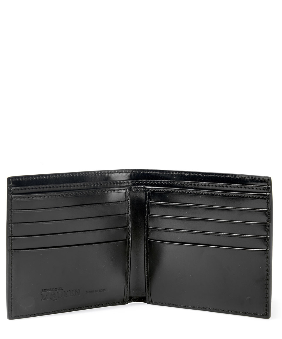 Lyst - Mcq White Stitching Billfold Leather Wallet in Black for Men