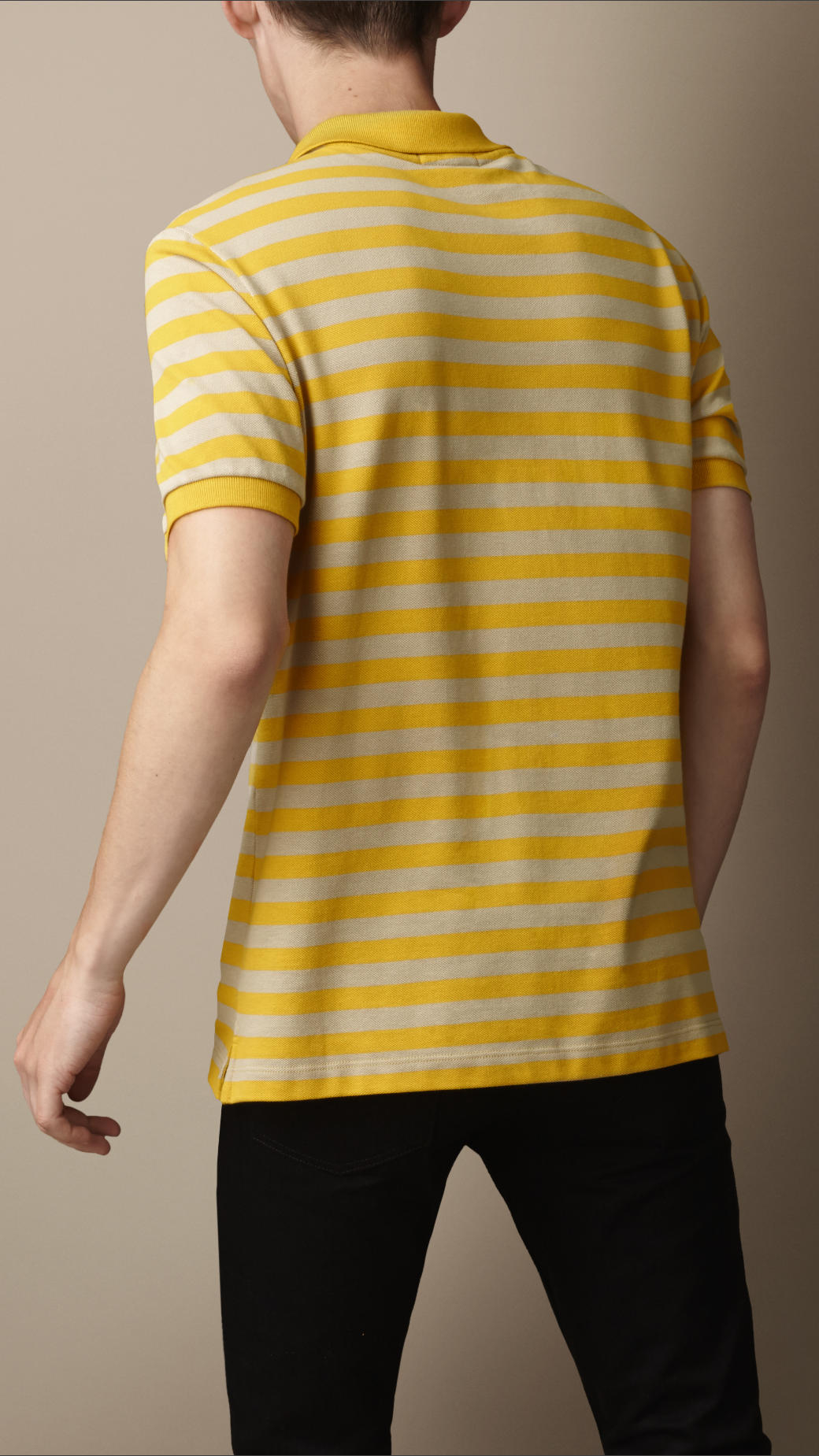 yellow burberry polo