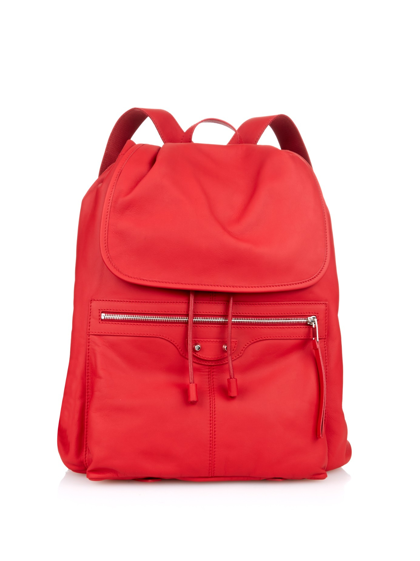 Balenciaga Classic Traveller Leather Backpack in Red for Men | Lyst
