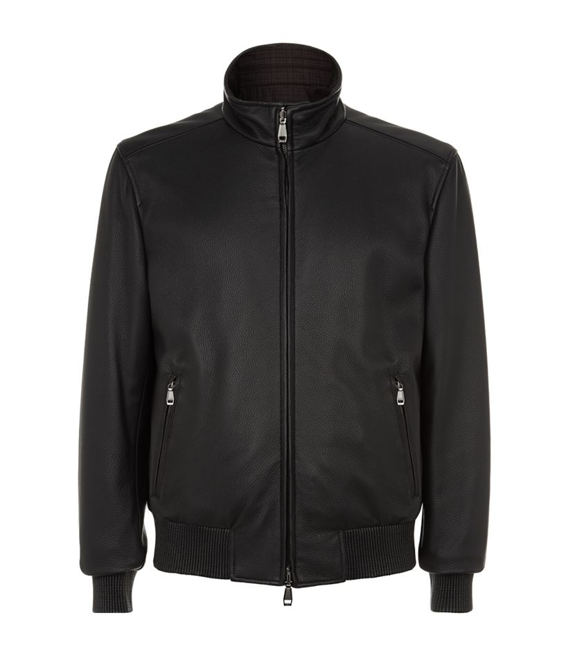 Brioni Reversible Leather Jacket in Black for Men | Lyst
