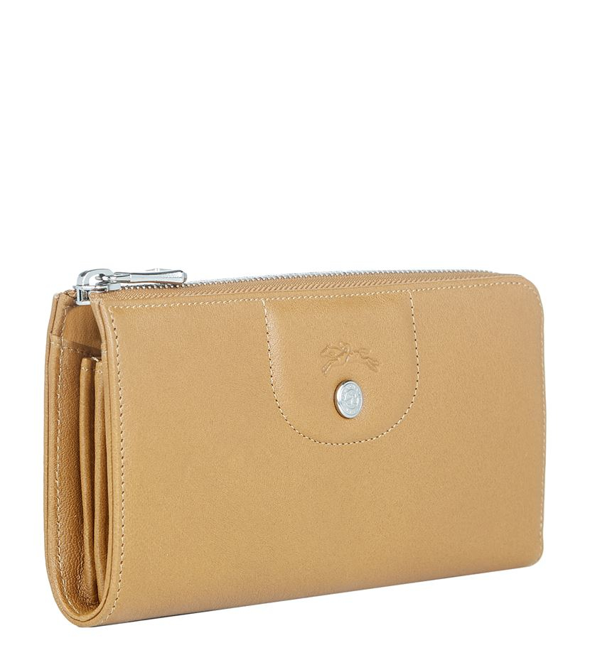 Longchamp Le Pliage Cuir Zip Around Wallet in Natural Lyst