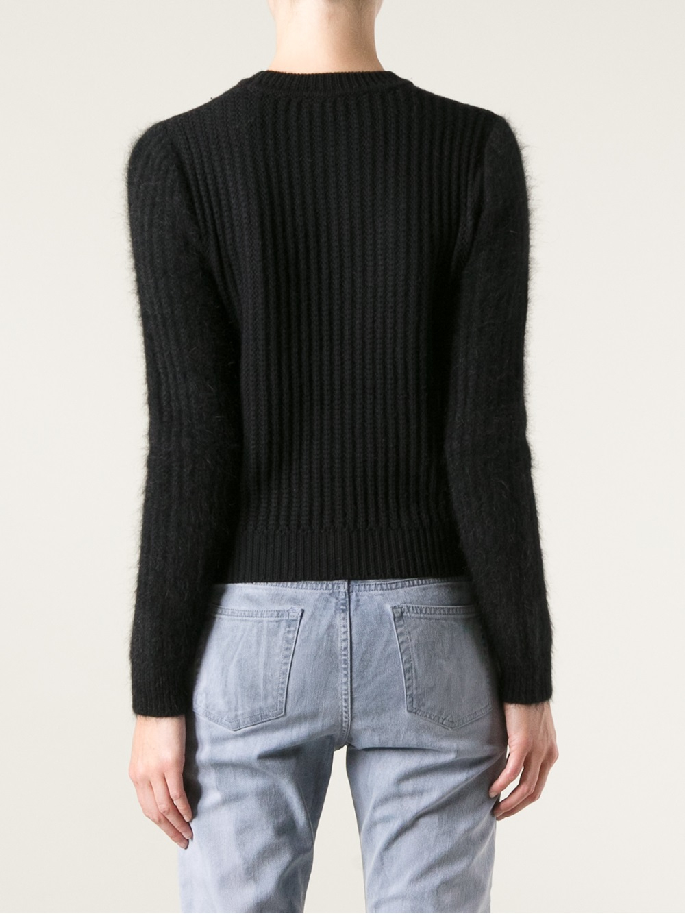 Lyst - Kenzo Embroidered Ribbed Sweater in Black