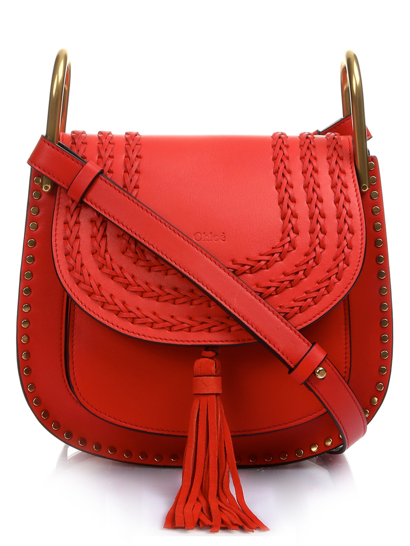 Chloé Hudson Small Leather Cross-Body Bag in Red - Lyst
