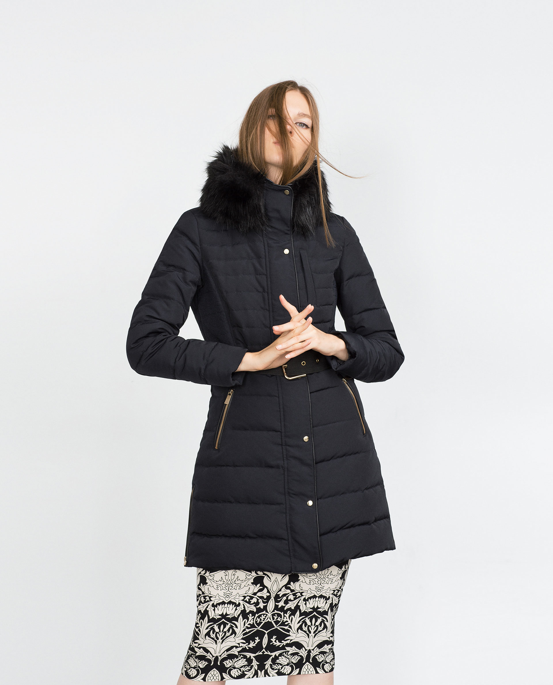 quilted feather coat
