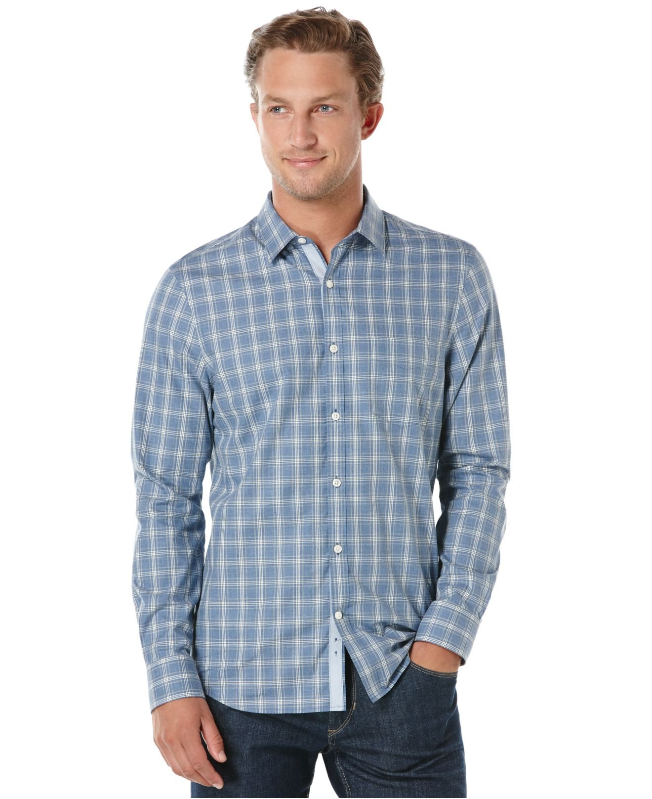 perry ellis slim fit dress shirts