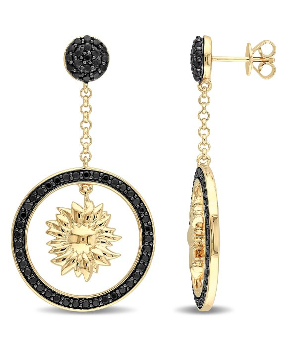 versace earrings black and gold