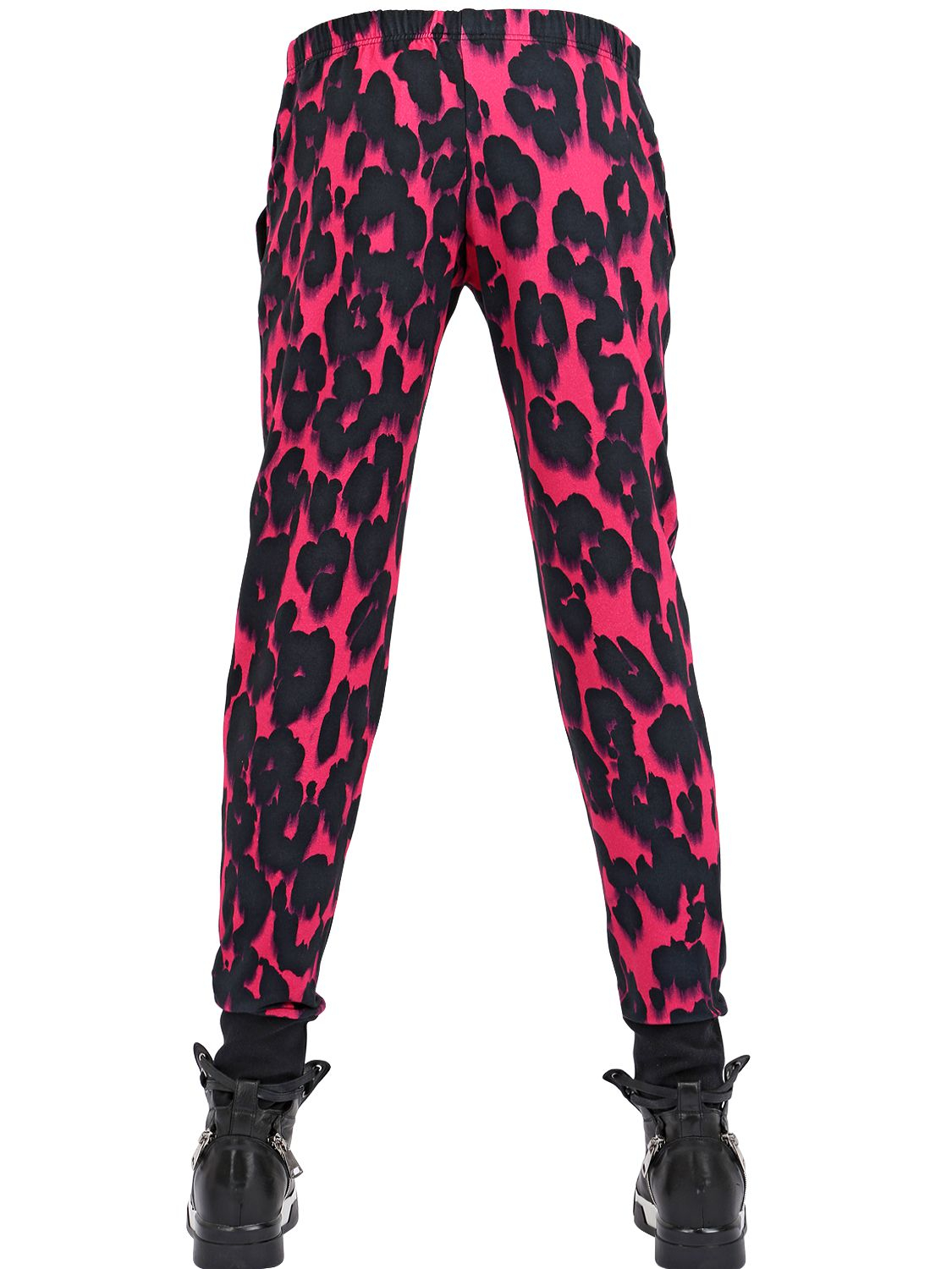 Moschino Leopard Printed Cotton Jersey Pants in Pink for Men | Lyst