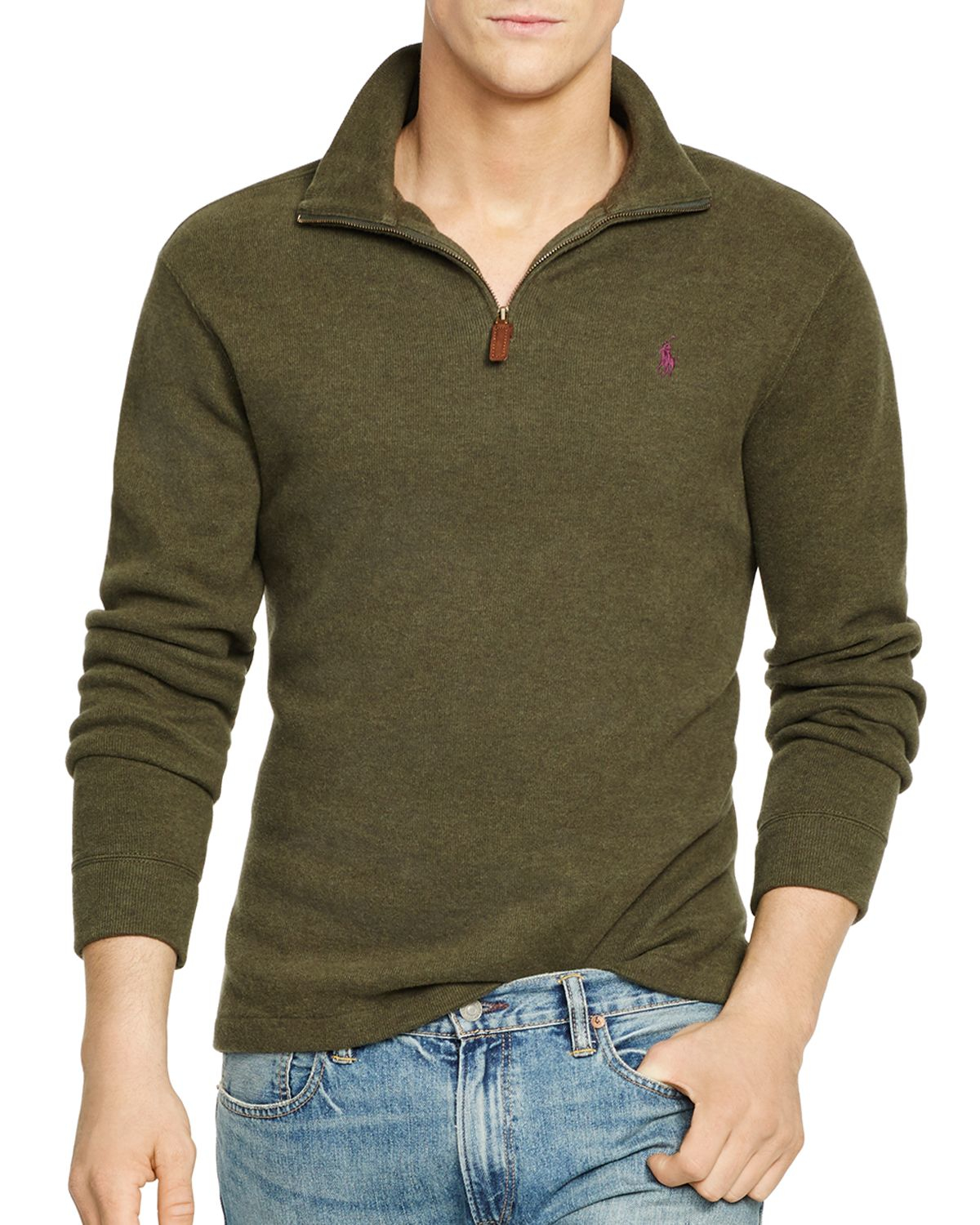 Lyst - Ralph Lauren Polo French Rib Half-zip Pullover in Green