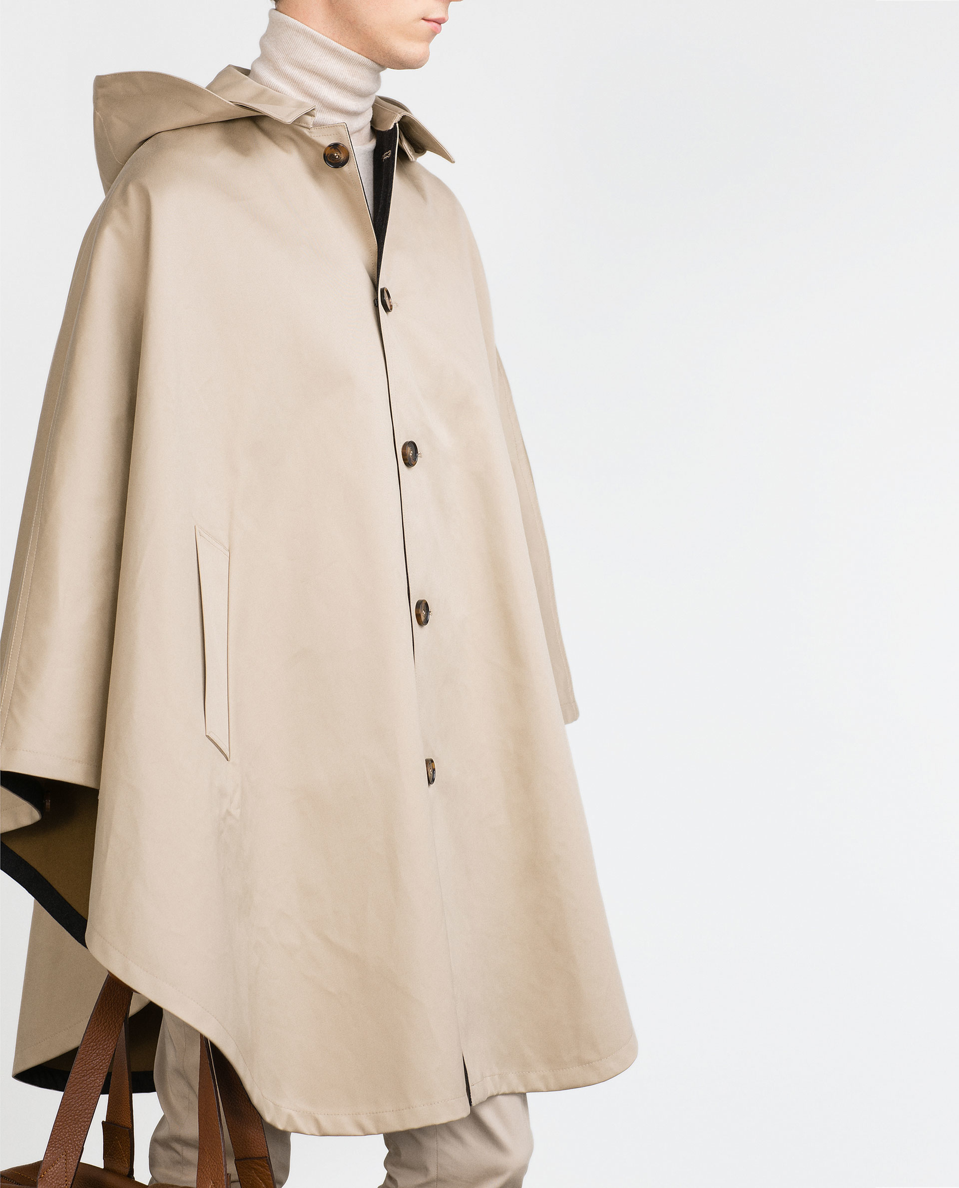 Zara Hooded Cape in Natural for Men Lyst