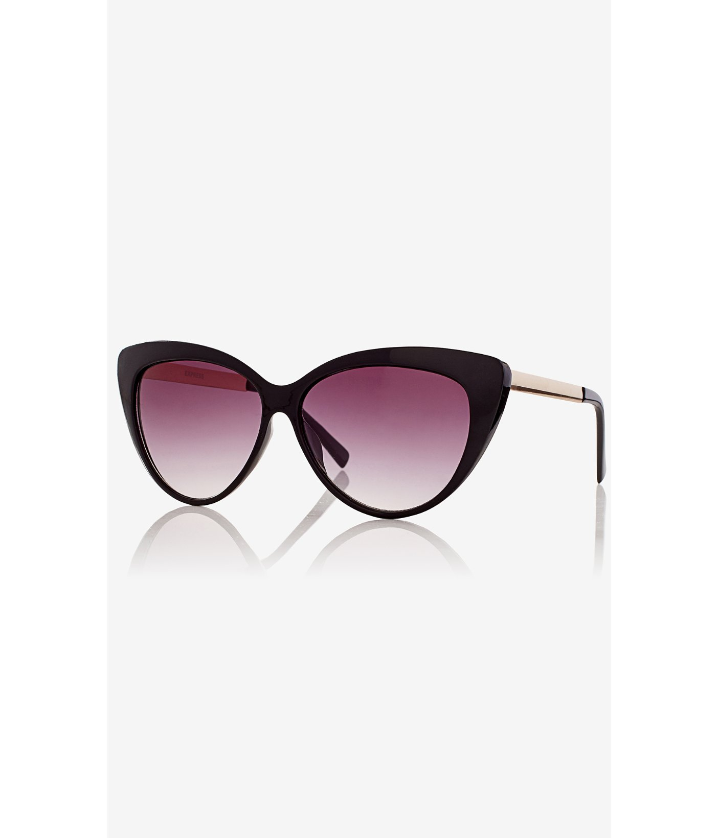 Express Oversized Cat Eye Metal Arm Sunglasses in Black | Lyst