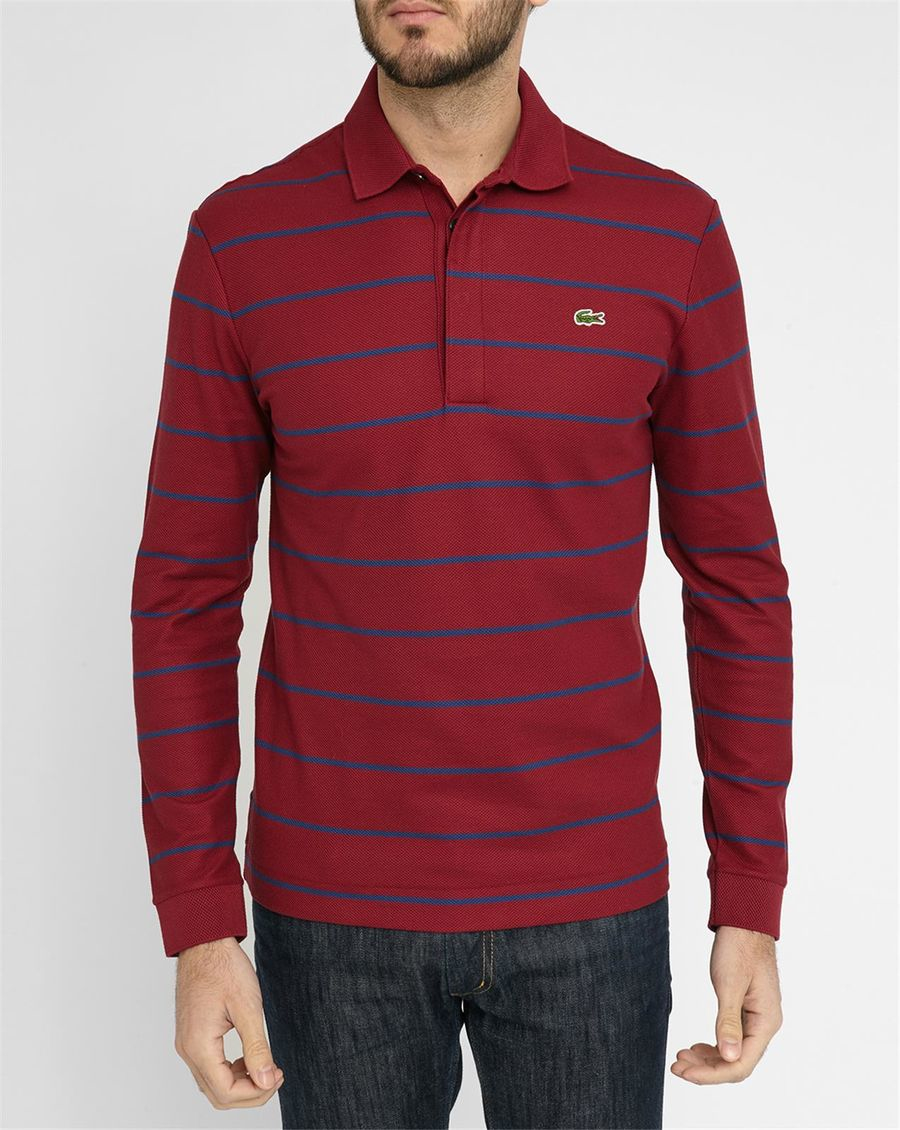 lacoste burgundy polo shirt