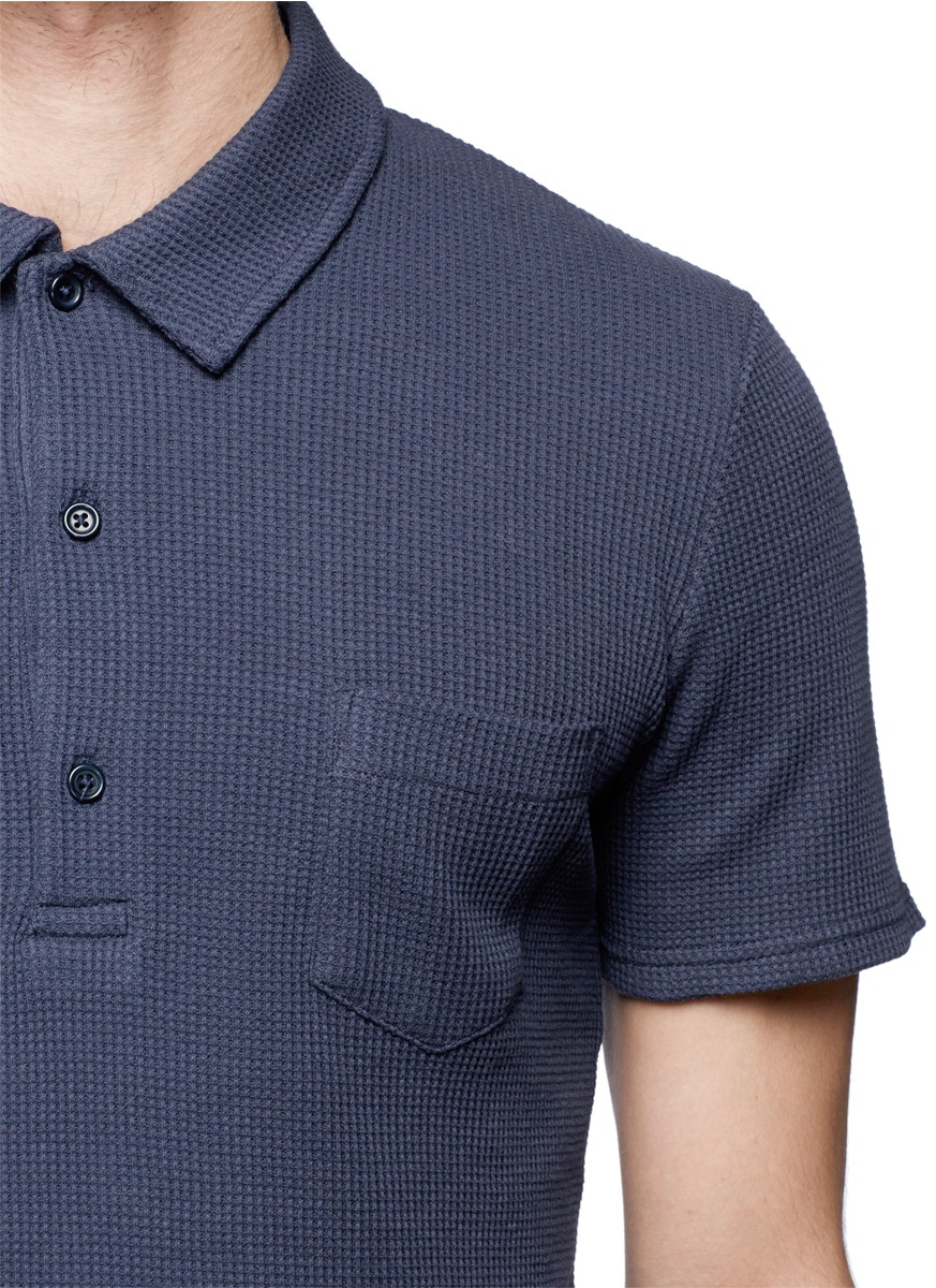 Lyst Hardy amies Waffleknit Polo Shirt in Blue for Men