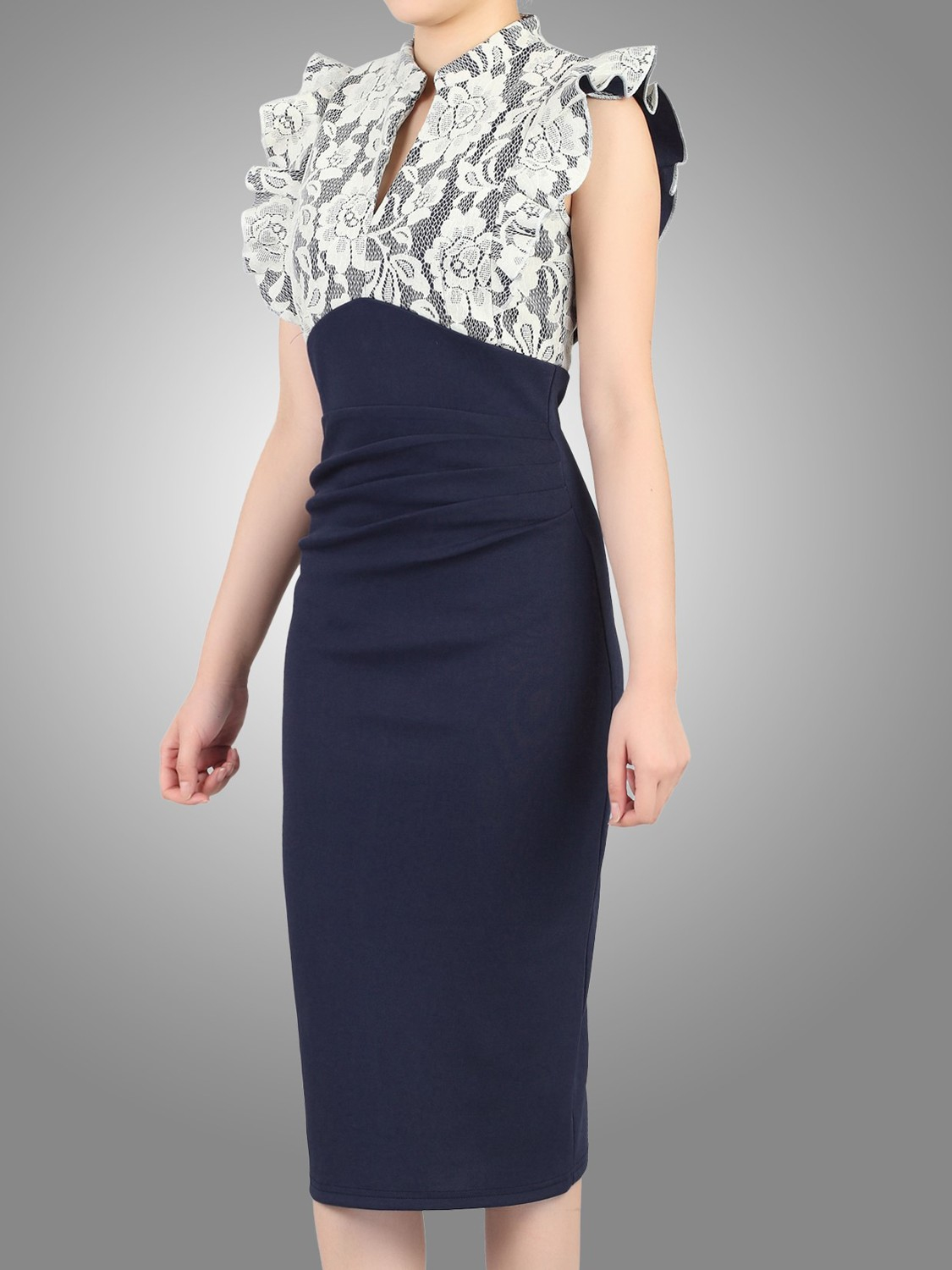 Jolie moi Contrast Lace Bonded Shift Dress in Blue | Lyst Jolie moi Contrast Lace Bonded Shift Dress in Blue | Lyst