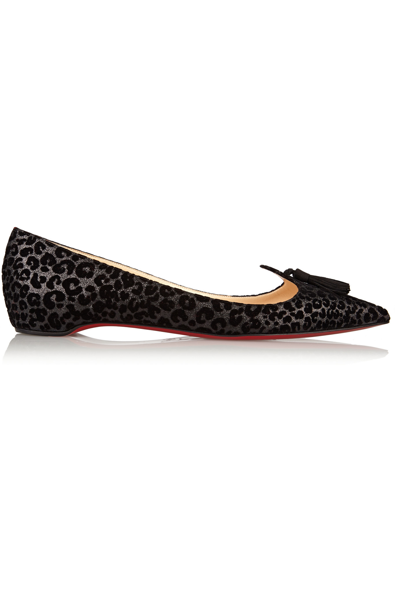Lyst - Christian Louboutin Gwalior Flocked Glittered Leather Point-toe ...