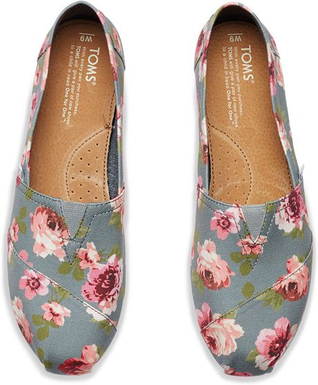 Toms Grey And Pink Floral Women'S Classics in Floral (Grey Pink Floral ...