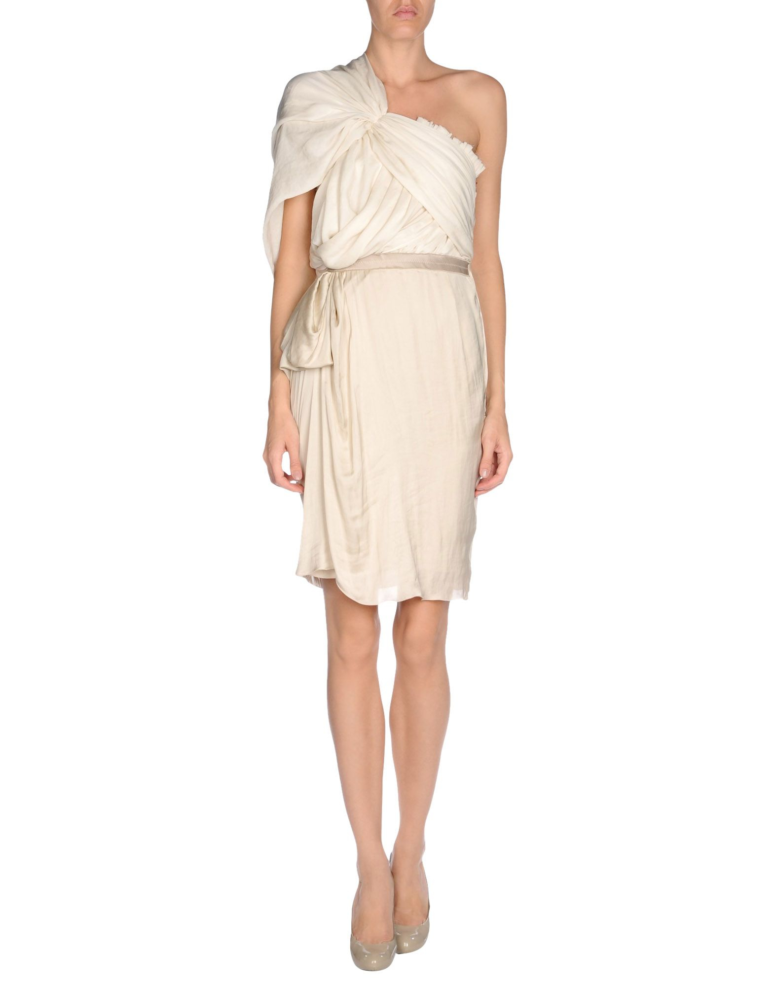 Lanvin Kneelength Dress in White (Ivory) Lyst