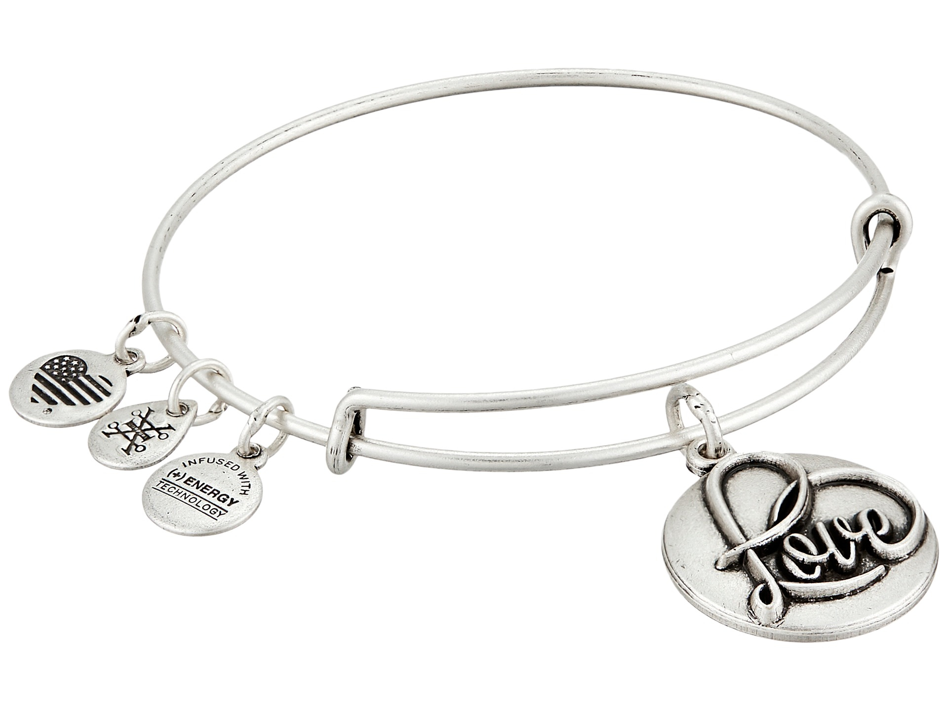 Lyst Alex And Ani Love Iii Charm Bangle In Metallic Gallery