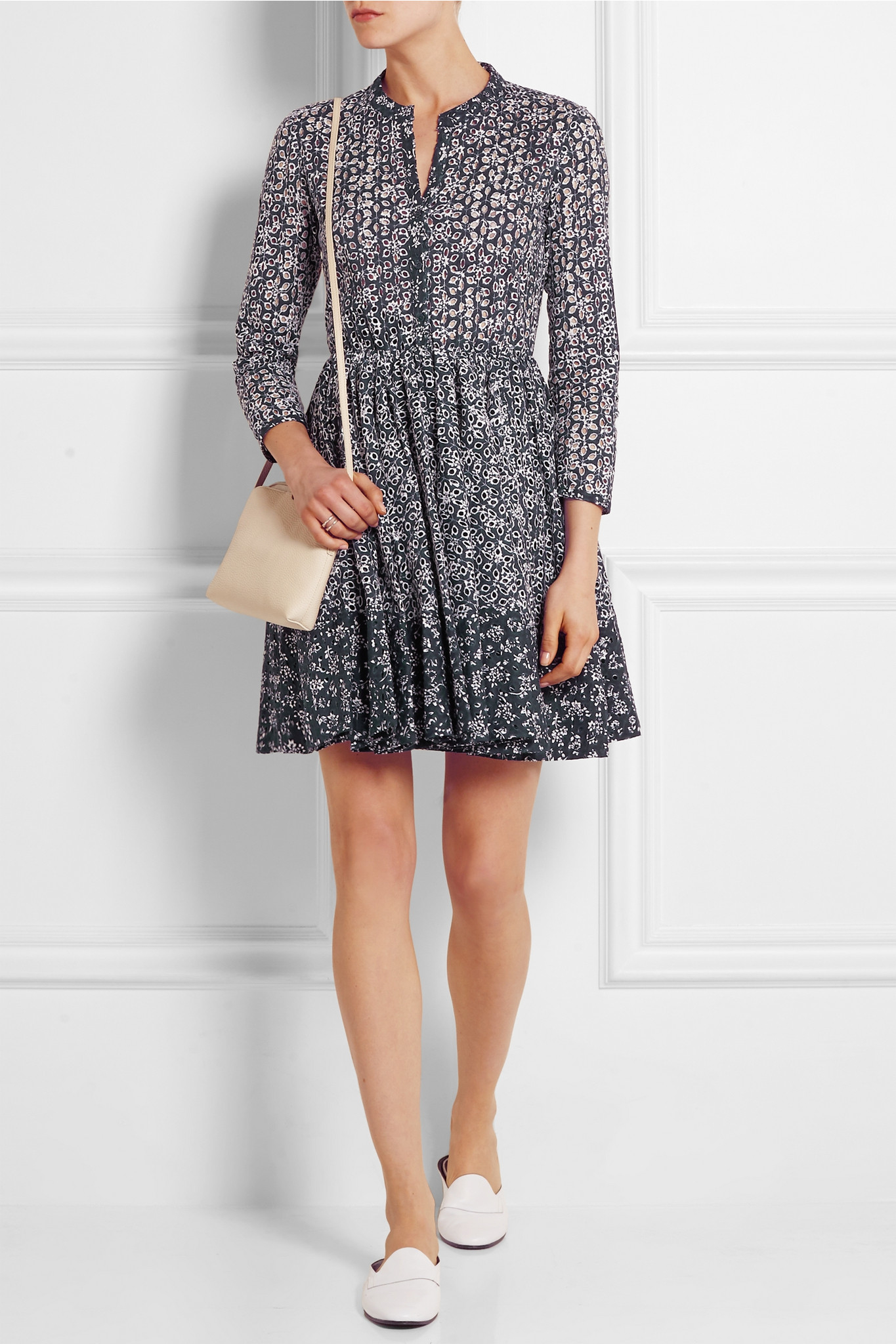 Maje Printed Broderie Anglaise Cotton Mini Dress in Blue | Lyst Maje Printed Broderie Anglaise Cotton Mini Dress in Blue | Lyst