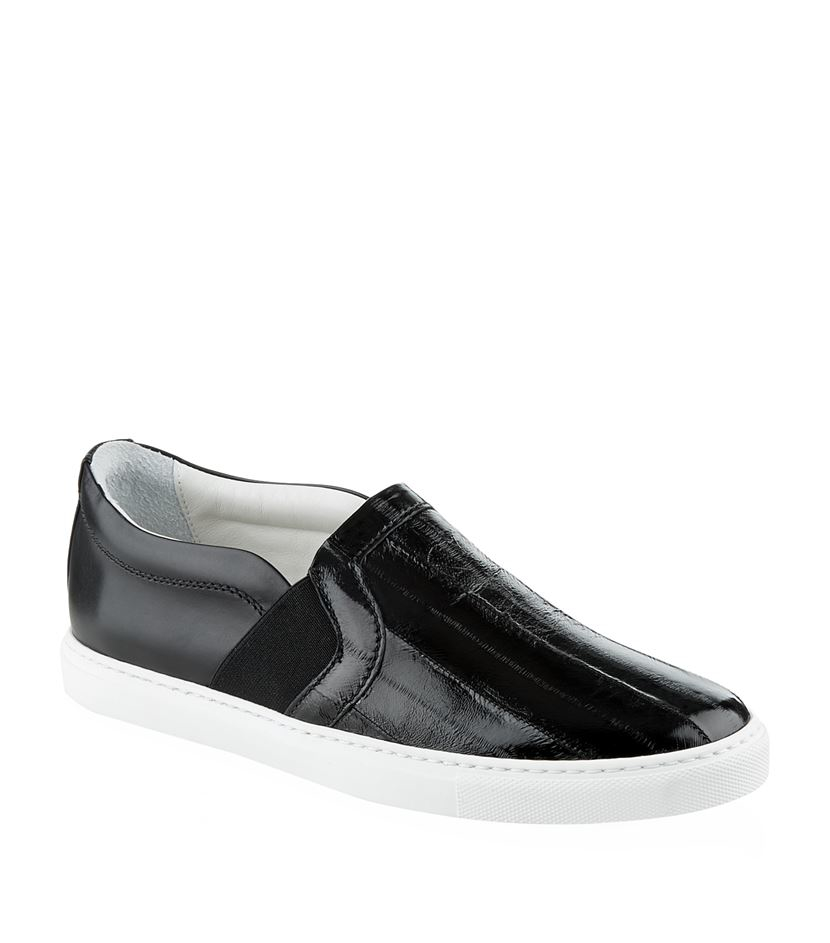 Lanvin Slip-on Leather Skate Shoe in Black | Lyst