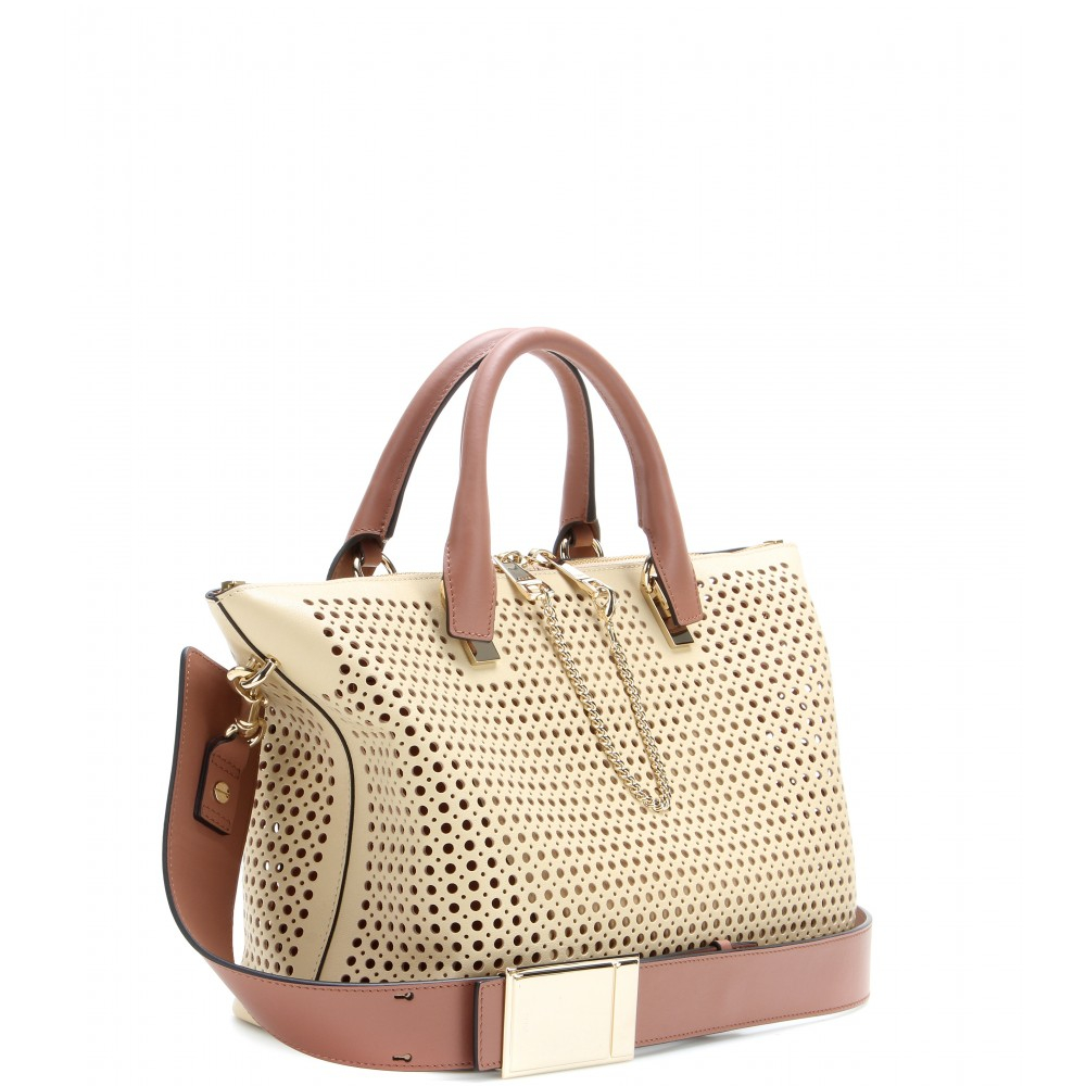 Chlo Baylee Small Perforated Leather Tote in Yellow | Lyst
