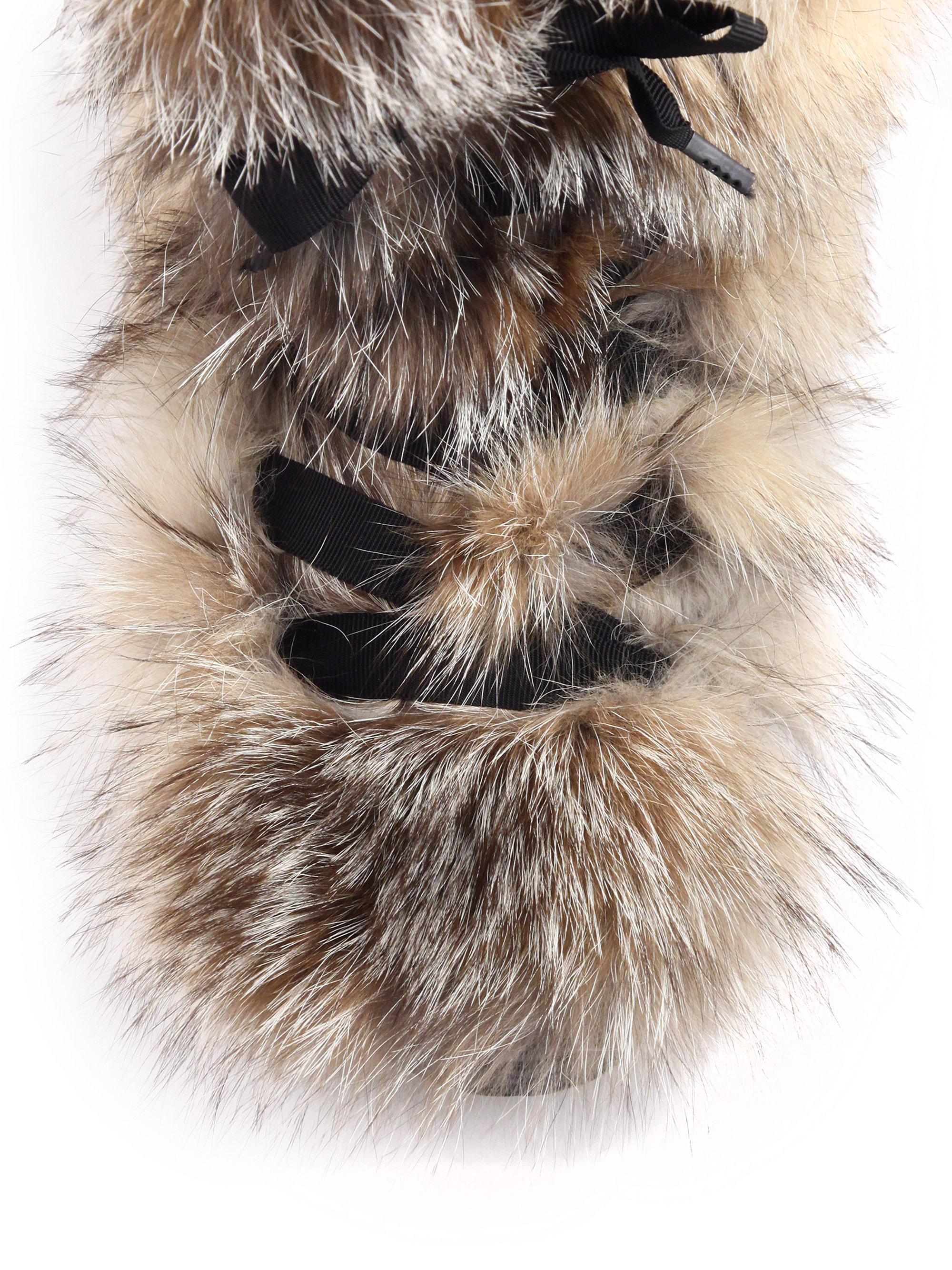 Moncler Zoe Fox Fur, Suede and Leather Boots in Black Lyst