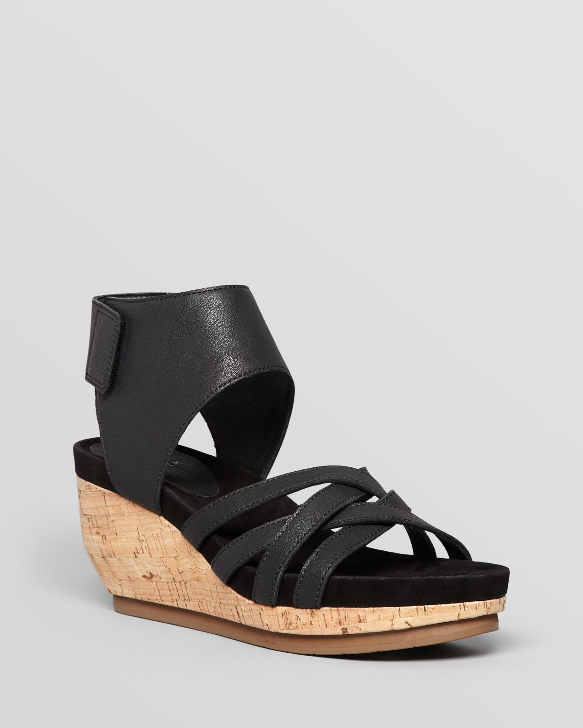 Lyst - Eileen Fisher Platform Wedge Sandals Vast in Black