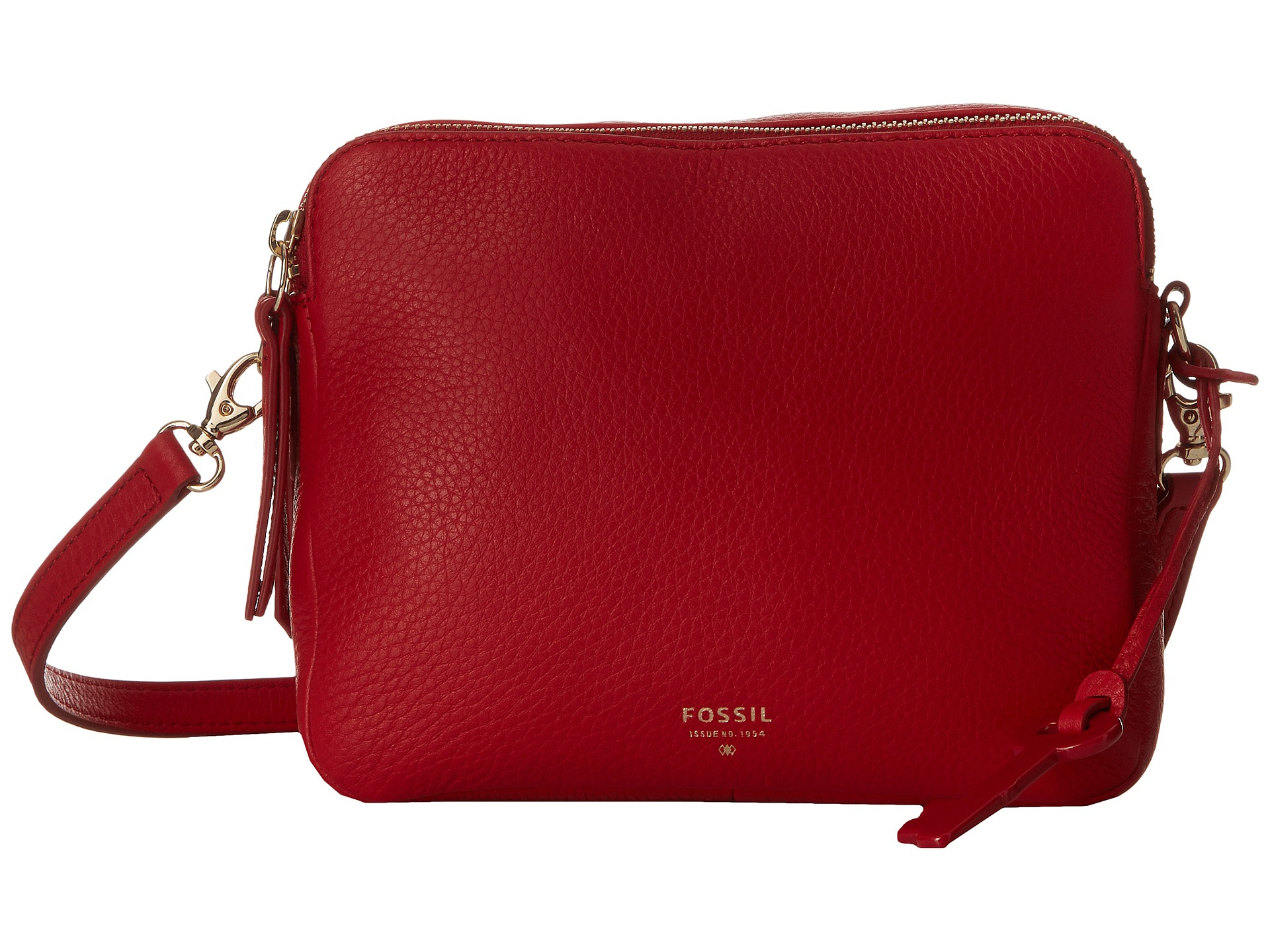 Fossil Red Sydney Leather Crossbody Bag