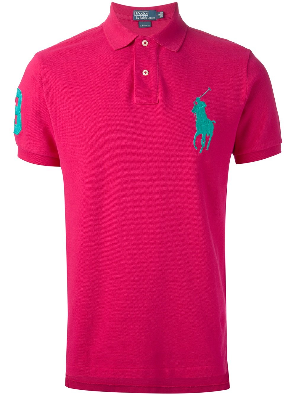 pink and black polo shirt