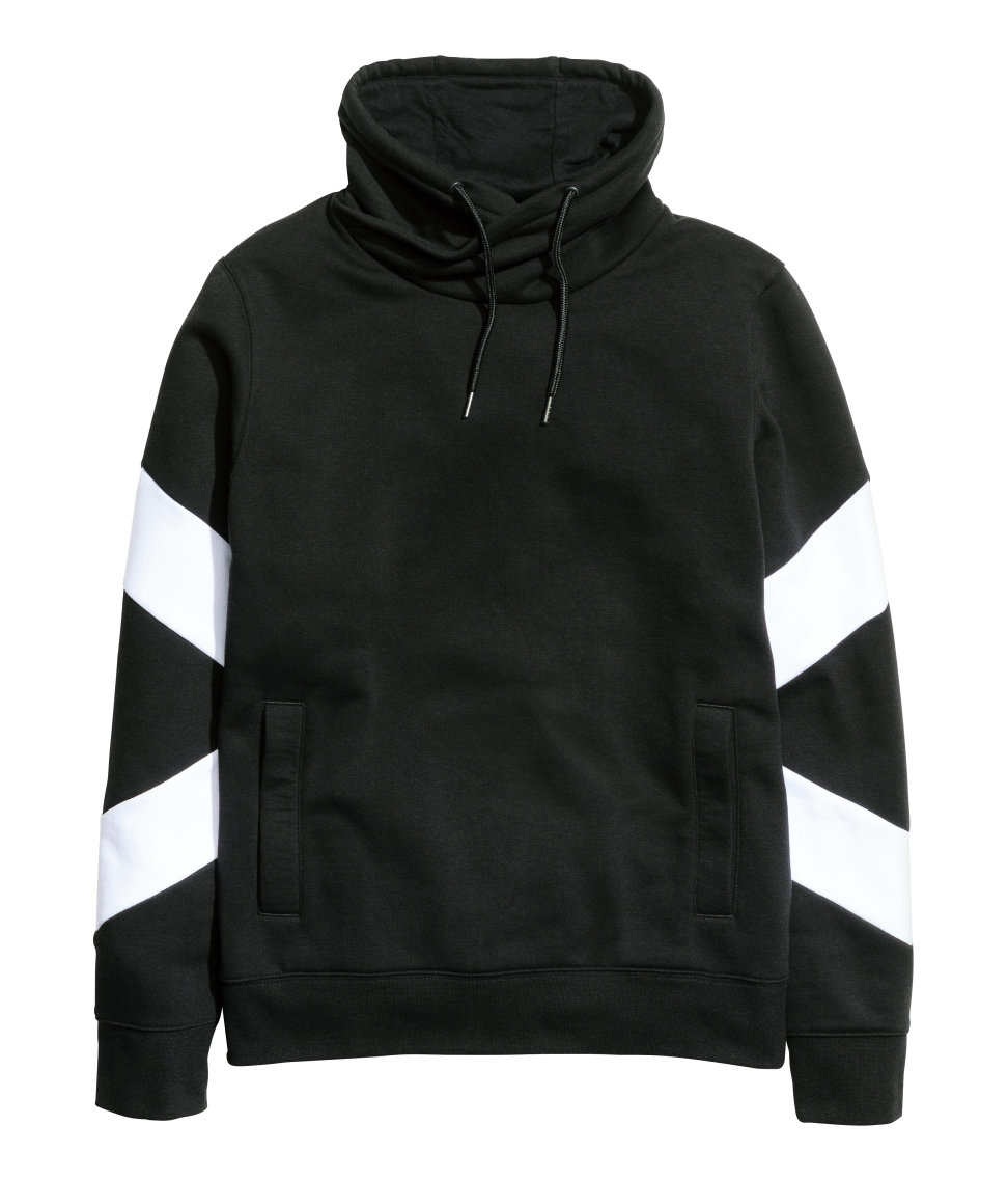 Download H&M Funnel-collar Sweatshirt in Black for Men - Lyst