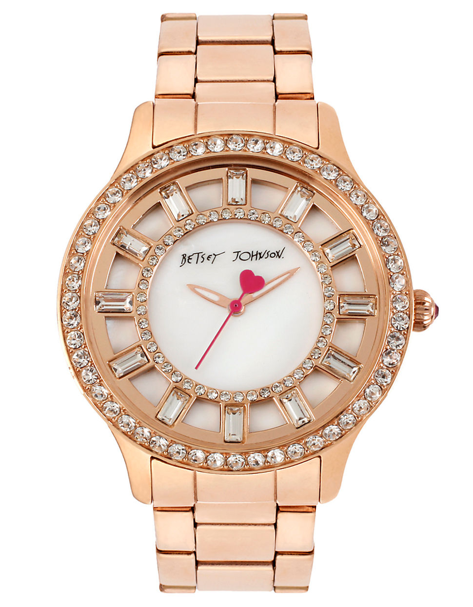 Lyst Betsey Johnson Ladies Stainless Steel And Crystal Watch In Metallic   Betsey Johnson Pink Ladies Stainless Steel Crystal Watch Product 1 17049165 0 914826810 Normal 