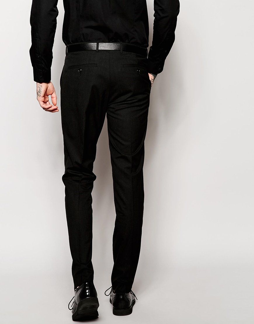 black slim suit pants