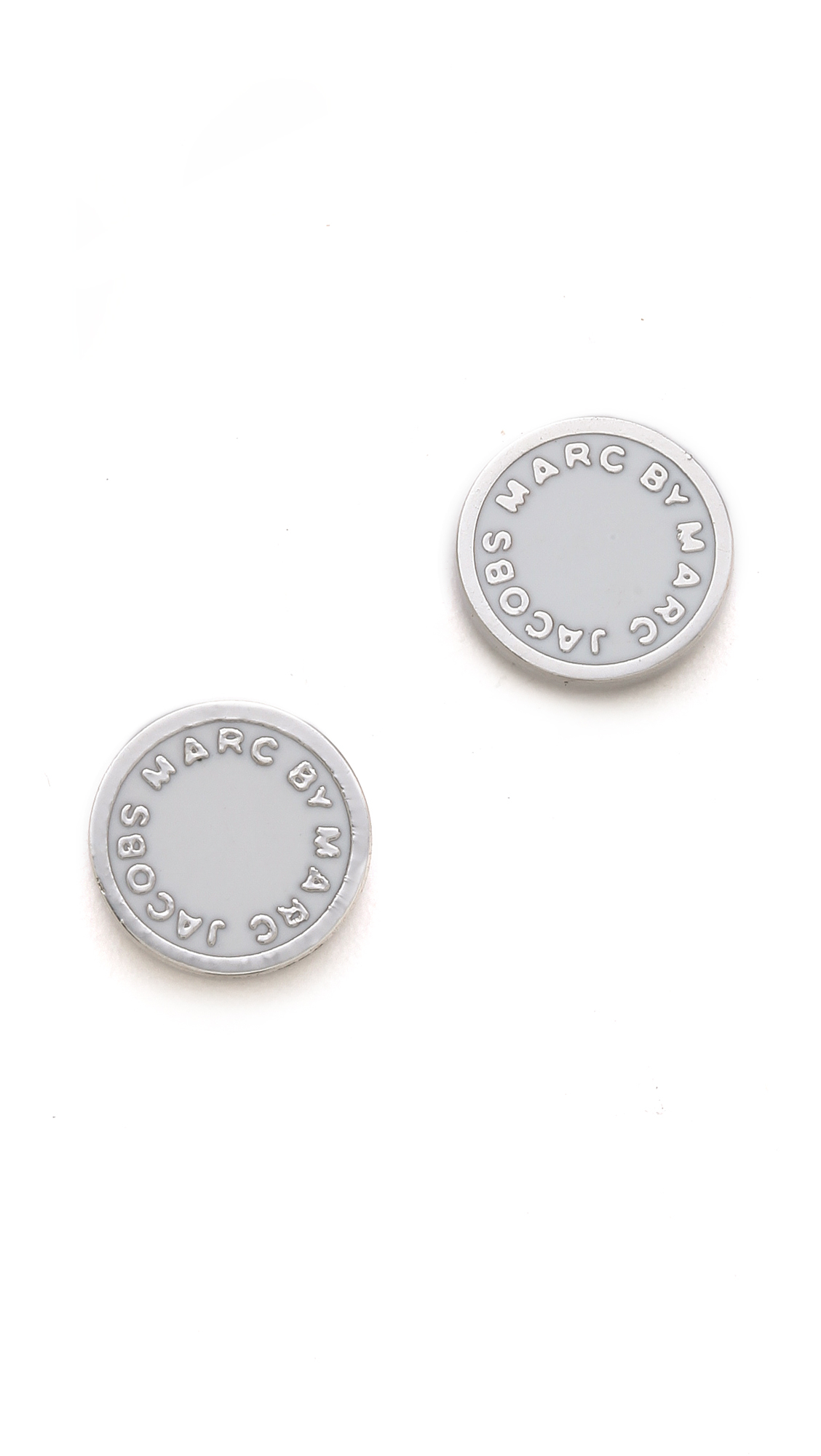 Marc By Jacobs Logo Disc Stud Earrings In White Lyst Gallery