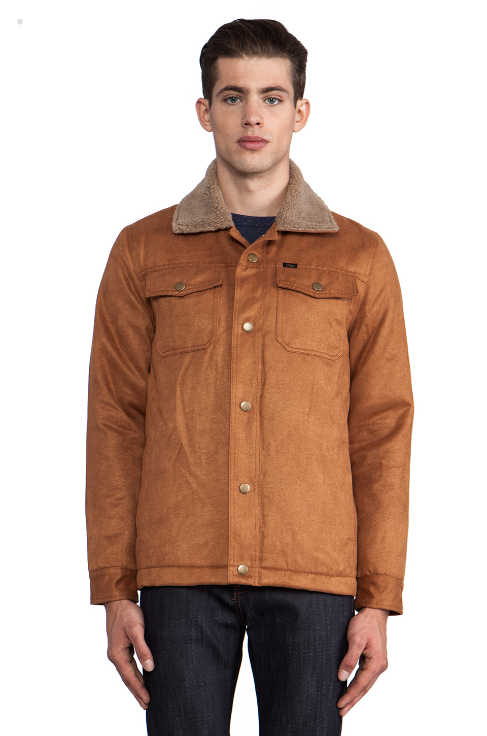 Lyst - Obey Billy Jacket W/ Faux Shearling Trim in Cognac in Brown for Men