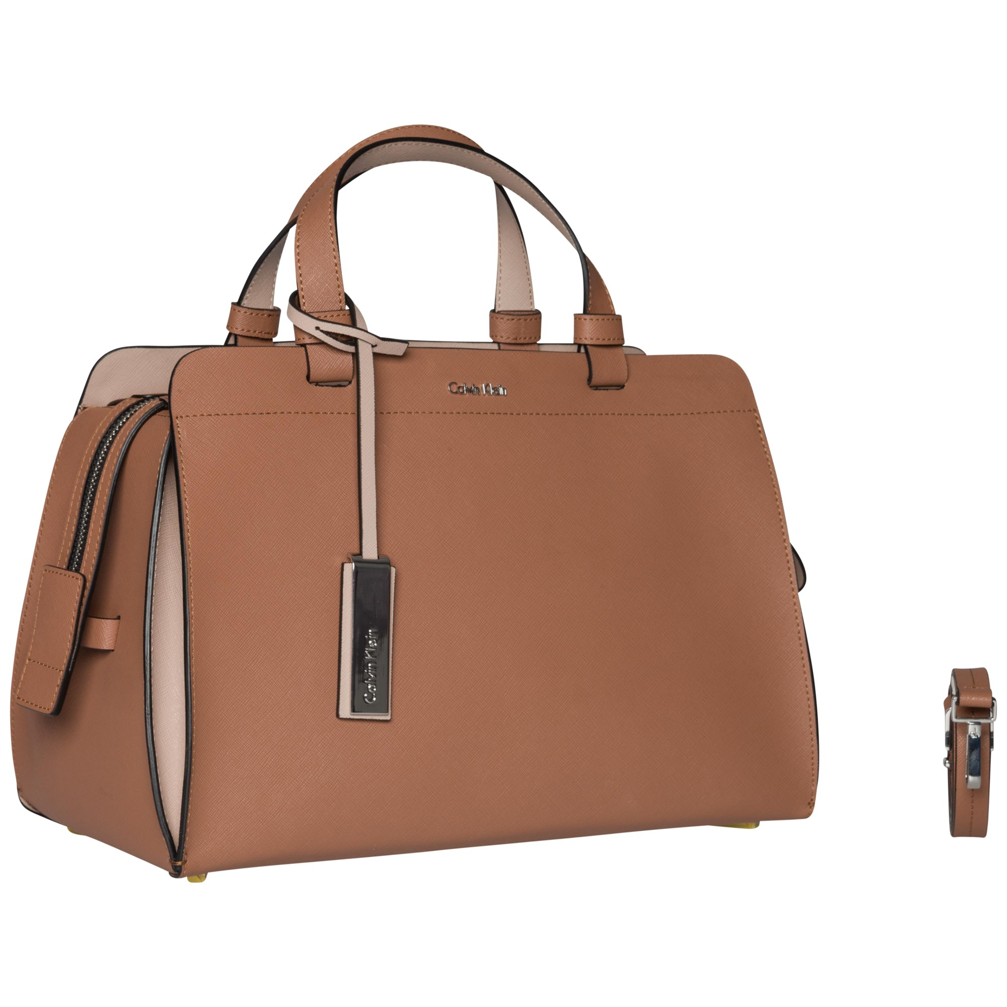 Calvin klein Sofie Medium Leather Duffle Grab Bag in Brown (Tan) Lyst