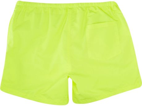 River Island Neon Yellow Short Swim Trunks in Yellow for Men | Lyst