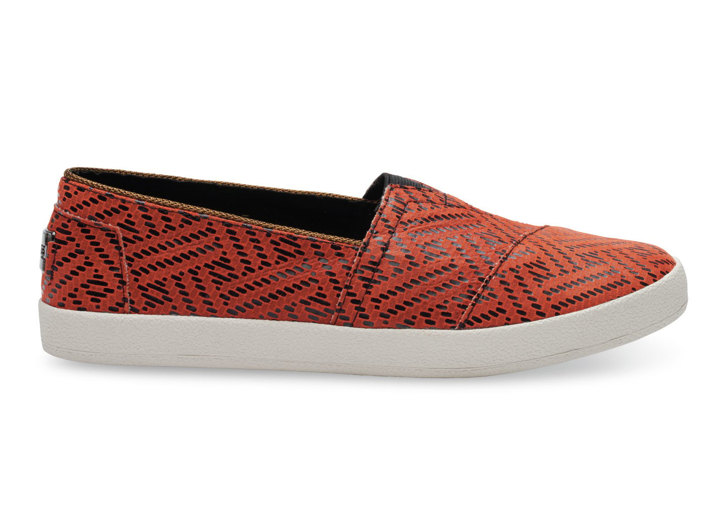 womens red slip ons