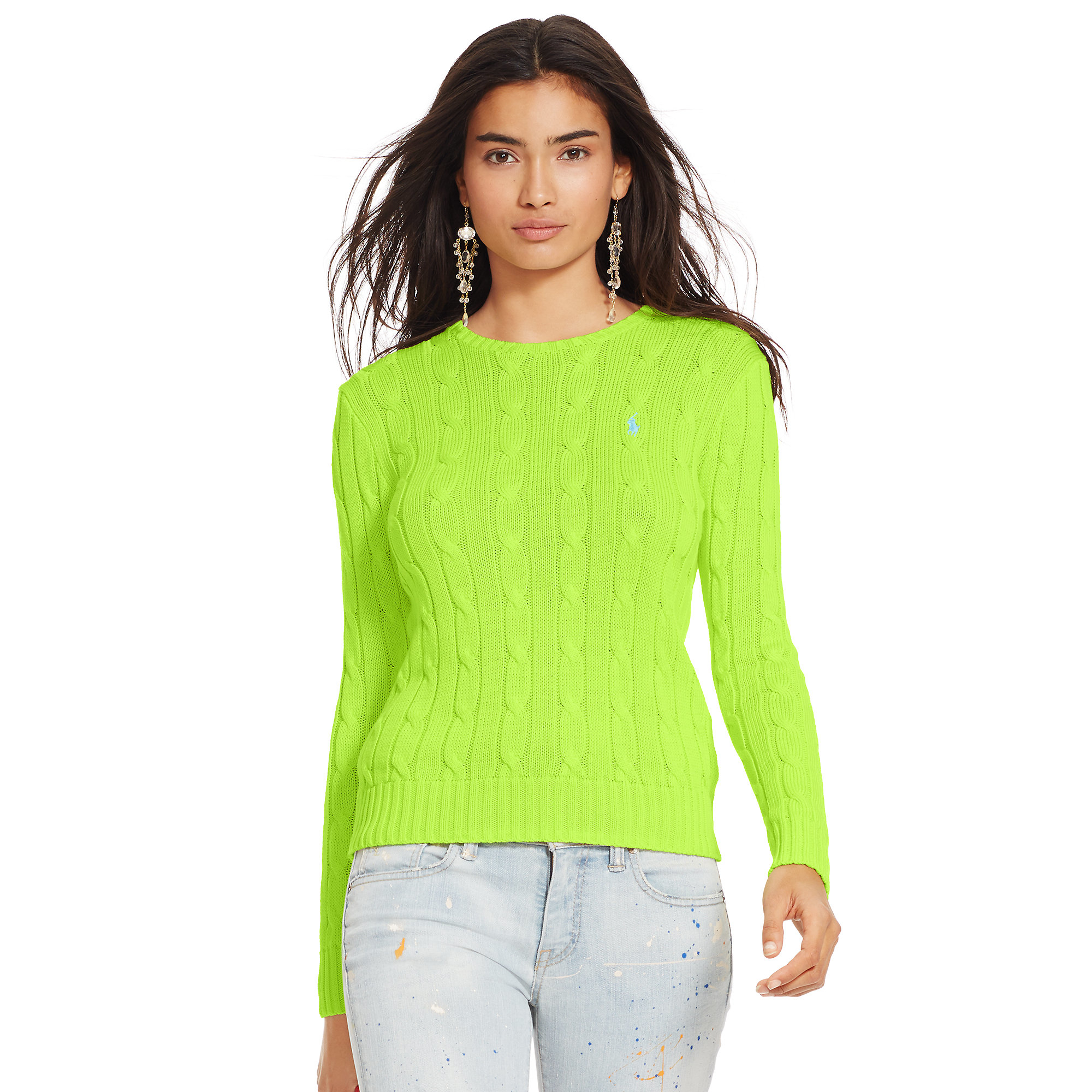 Green Cable Knit Sweater Womens | Her Sweater