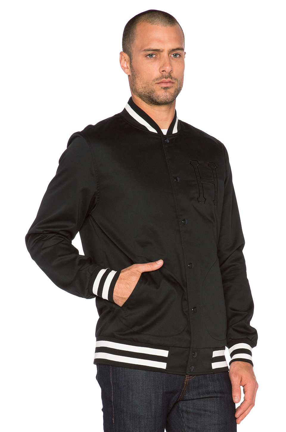 Lyst - Huf Classic H Varsity Jacket in Black for Men