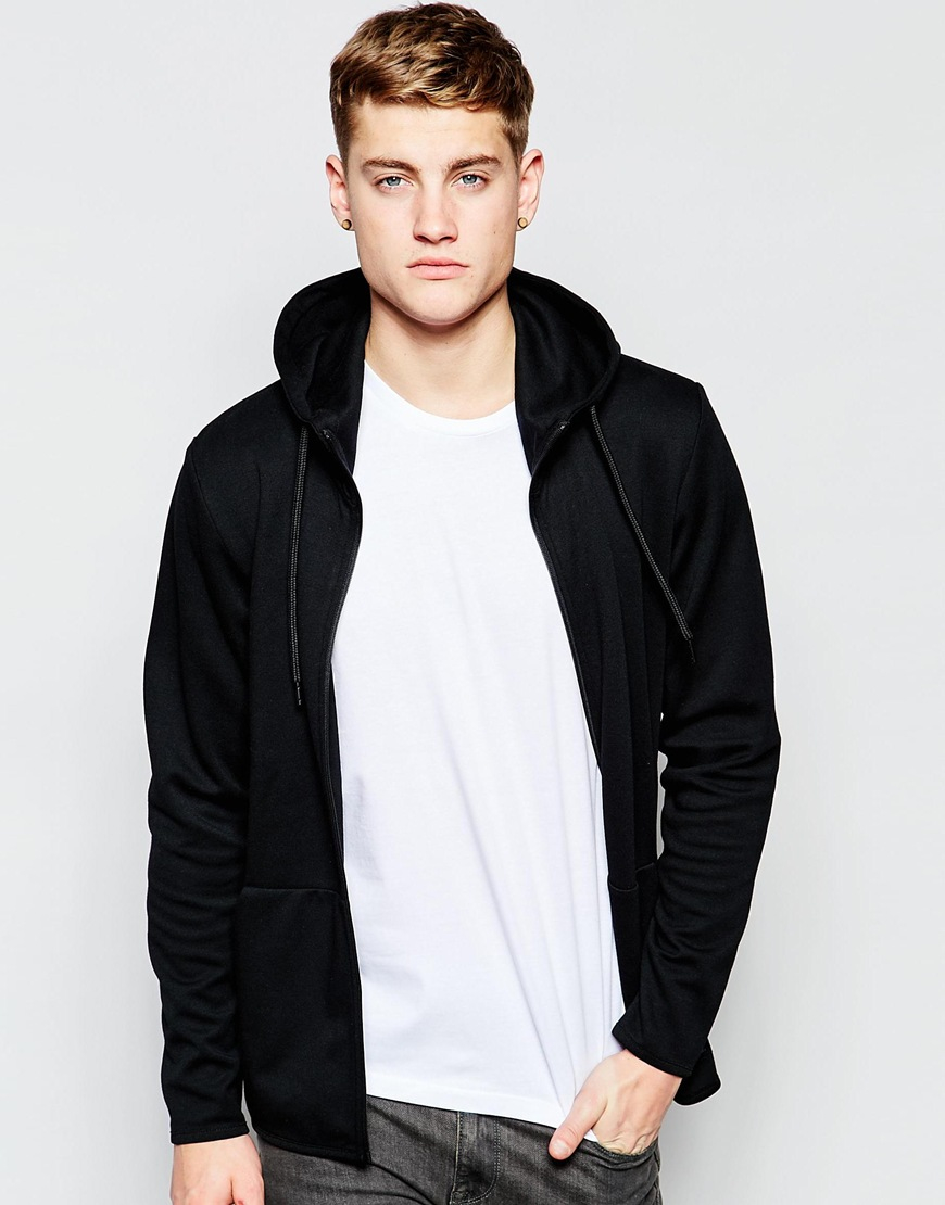 Jack Jones Zip Up Hoo In Black For Men Lyst Gallery